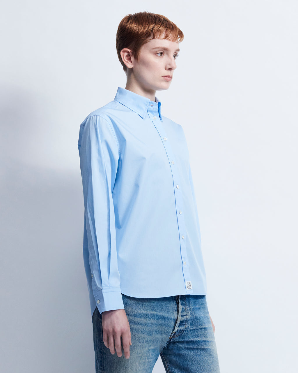 Lillian - Cotton Poplin in Sky Blue - view 2