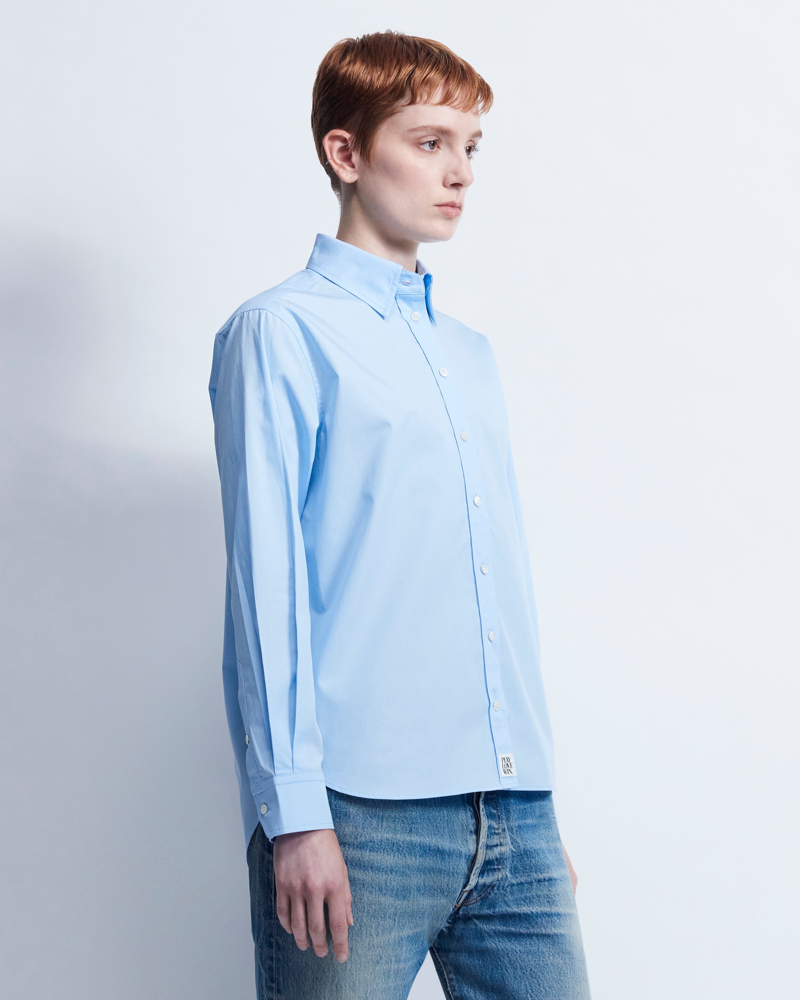 Lillian - Cotton Poplin in Sky Blue - view 2