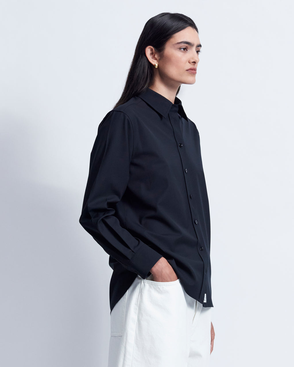 Lillian - Wool Poplin in Black - view 2