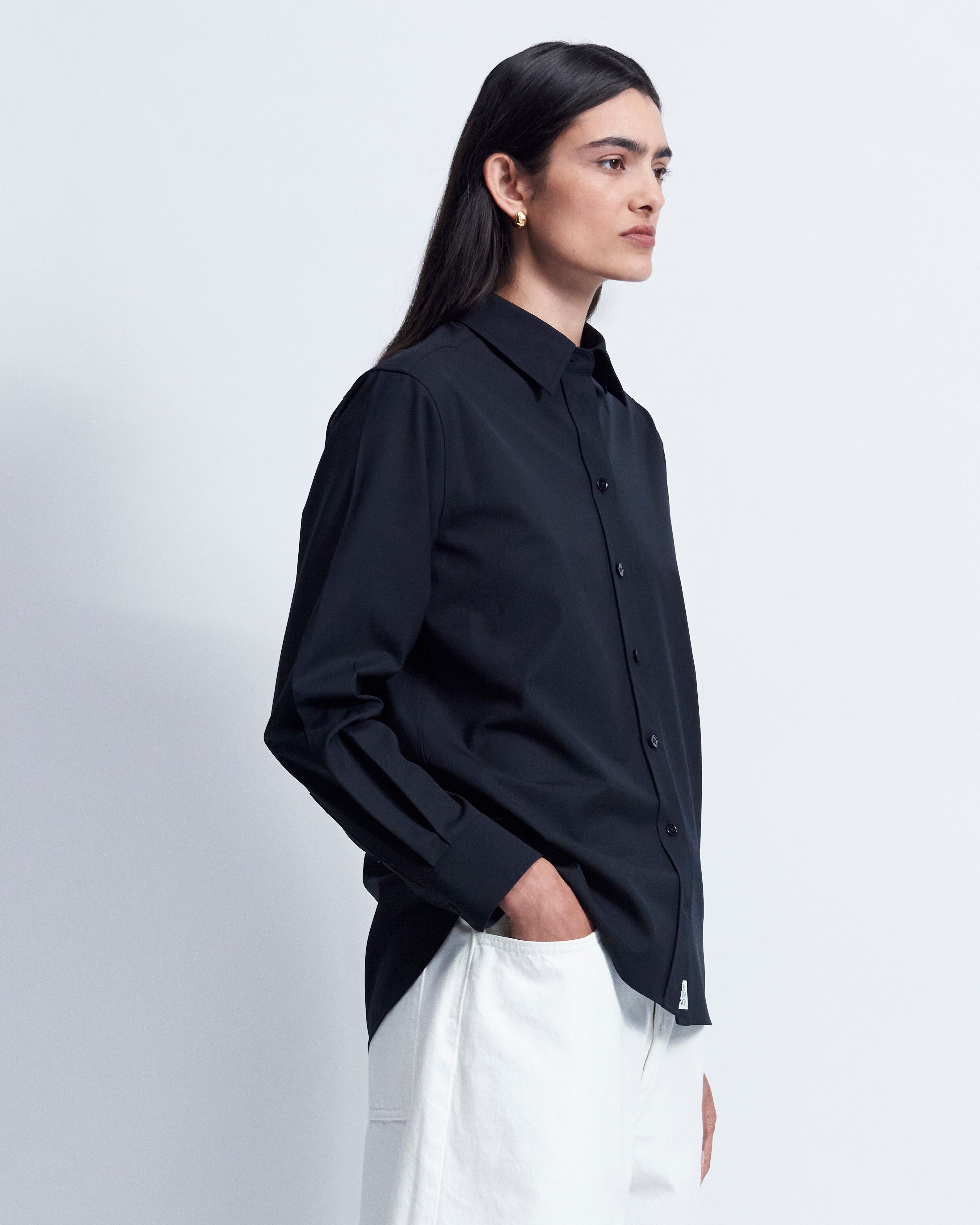 Lillian - Wool Poplin in Black - view 2