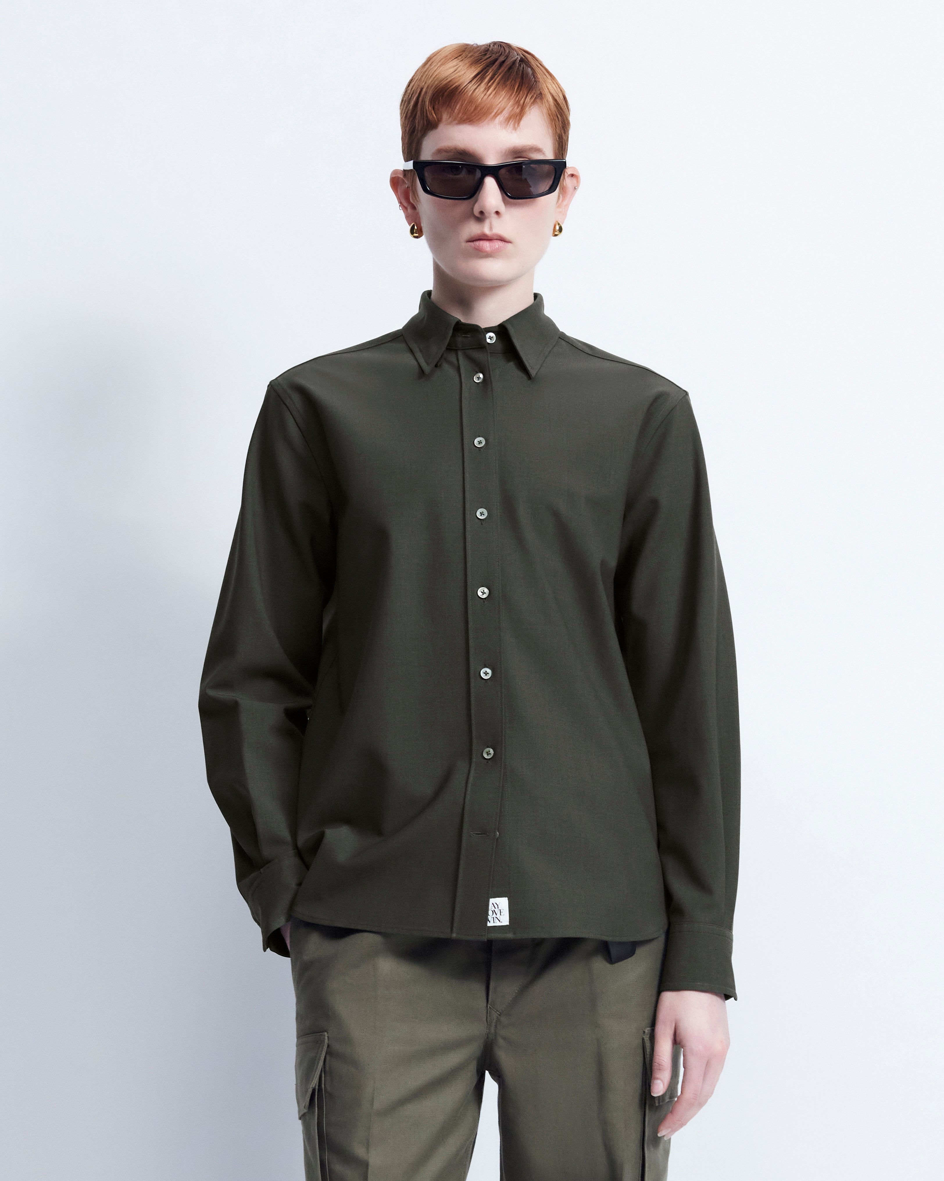 Lillian - Wool Poplin in Forest Green - view 2