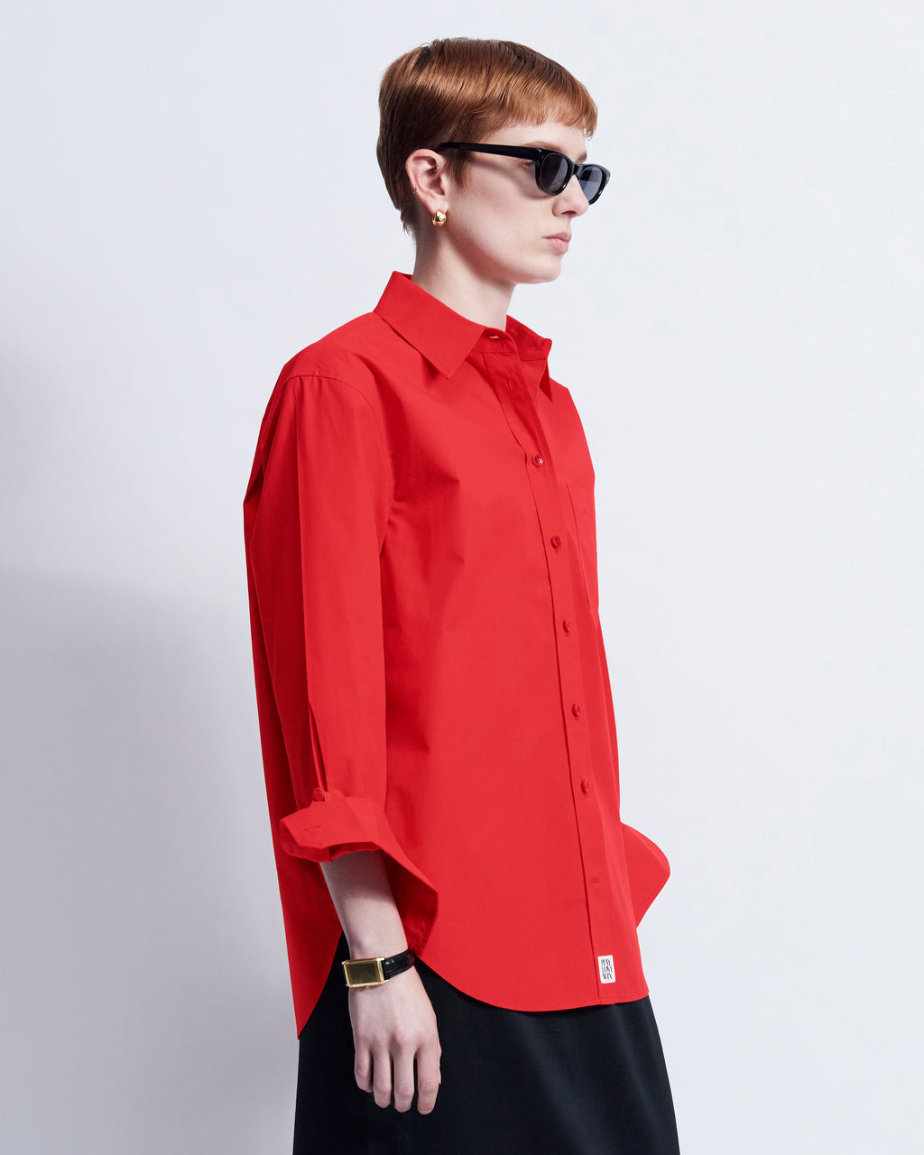 Maria - Cotton Broadcloth in Cherry Red - view 2