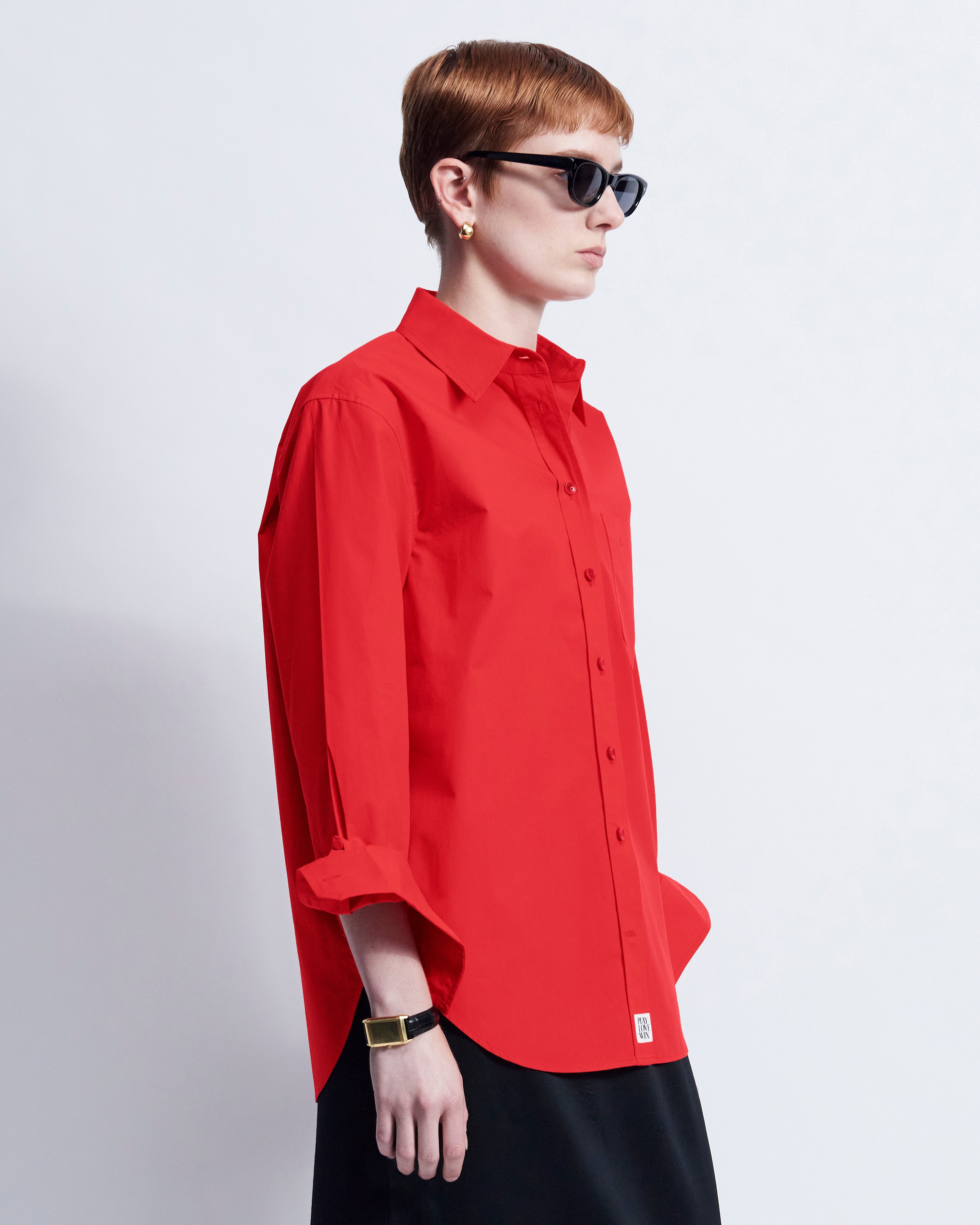 Maria - Cotton Broadcloth in Cherry Red - view 2