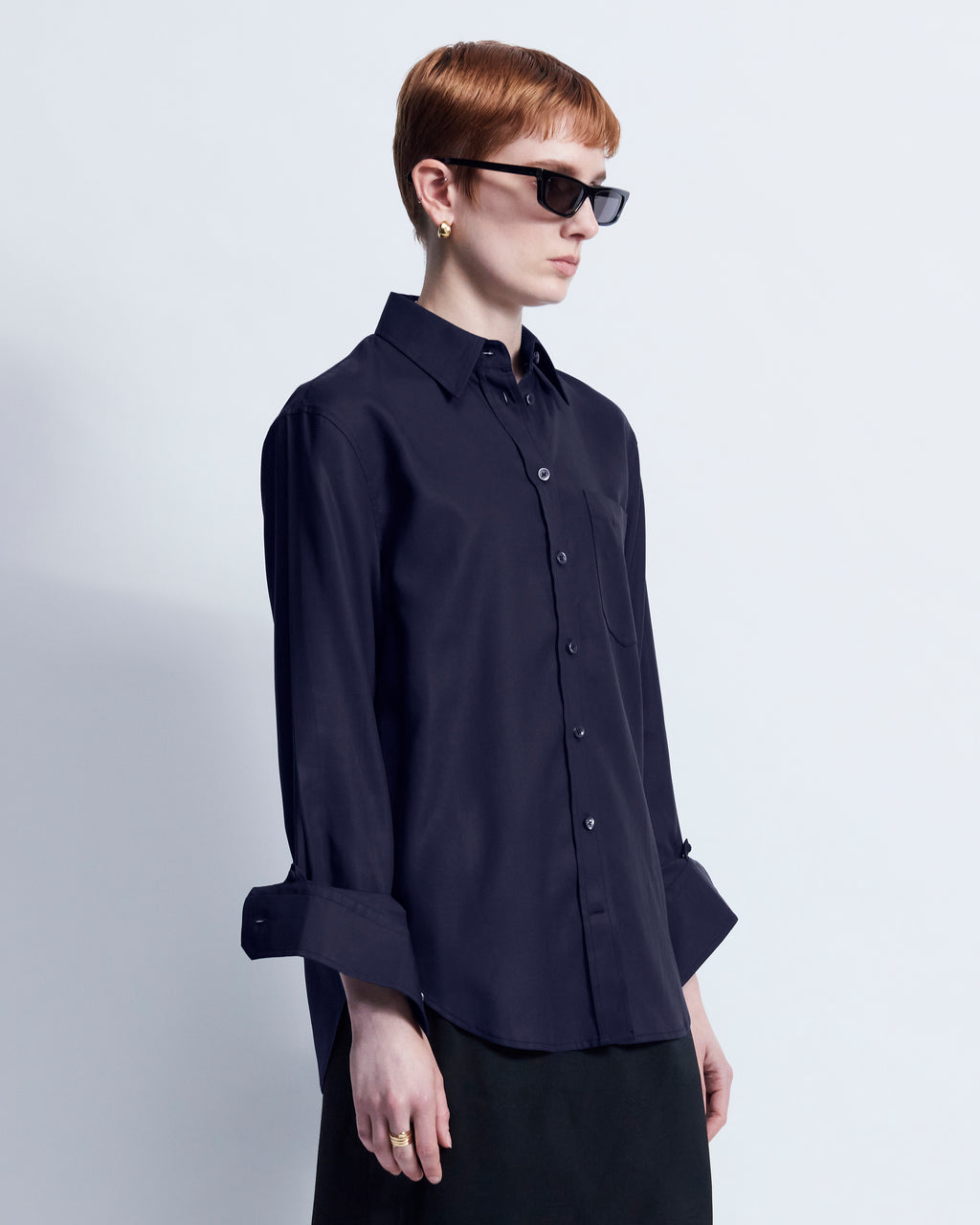 Maria - Tencel in Navy - view 2