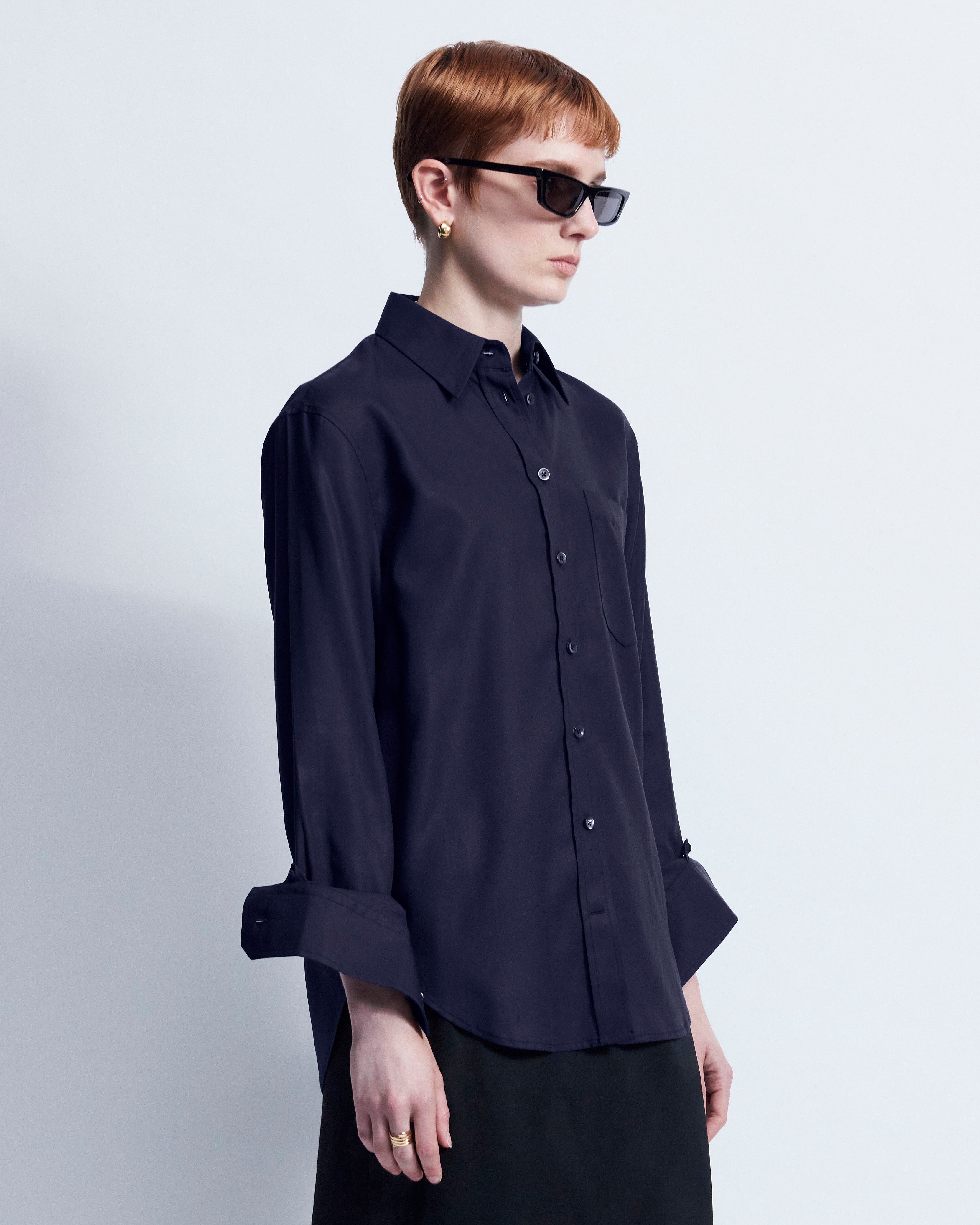 Maria - Tencel in Navy - view 2