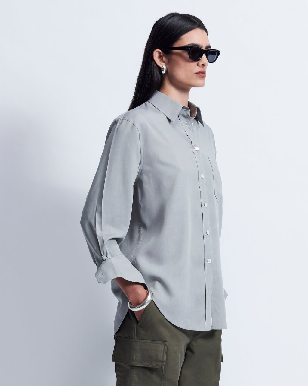 Maria - Tencel in Platinum Grey - view 2