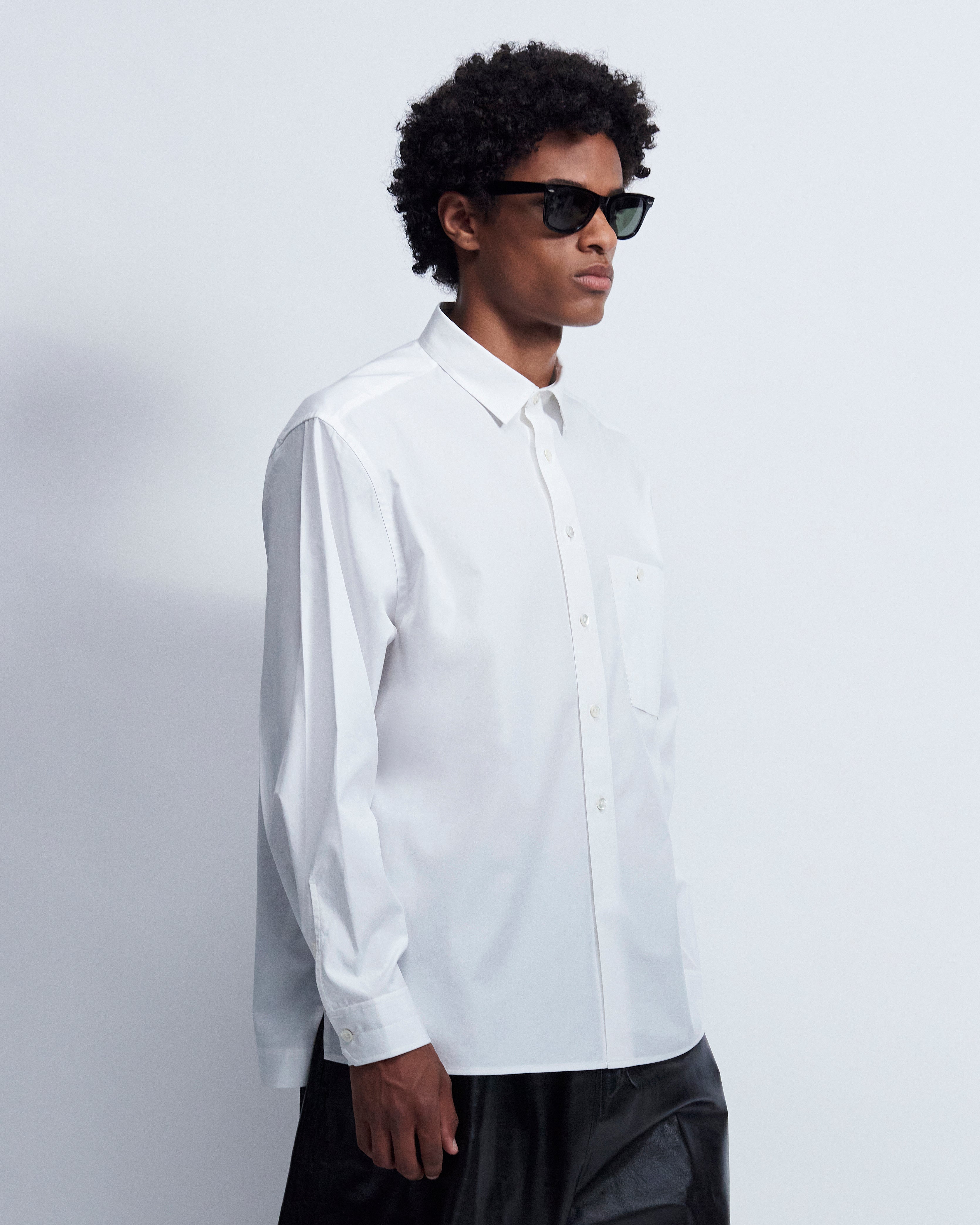 Roy - Cotton Poplin in Optic White - view 2