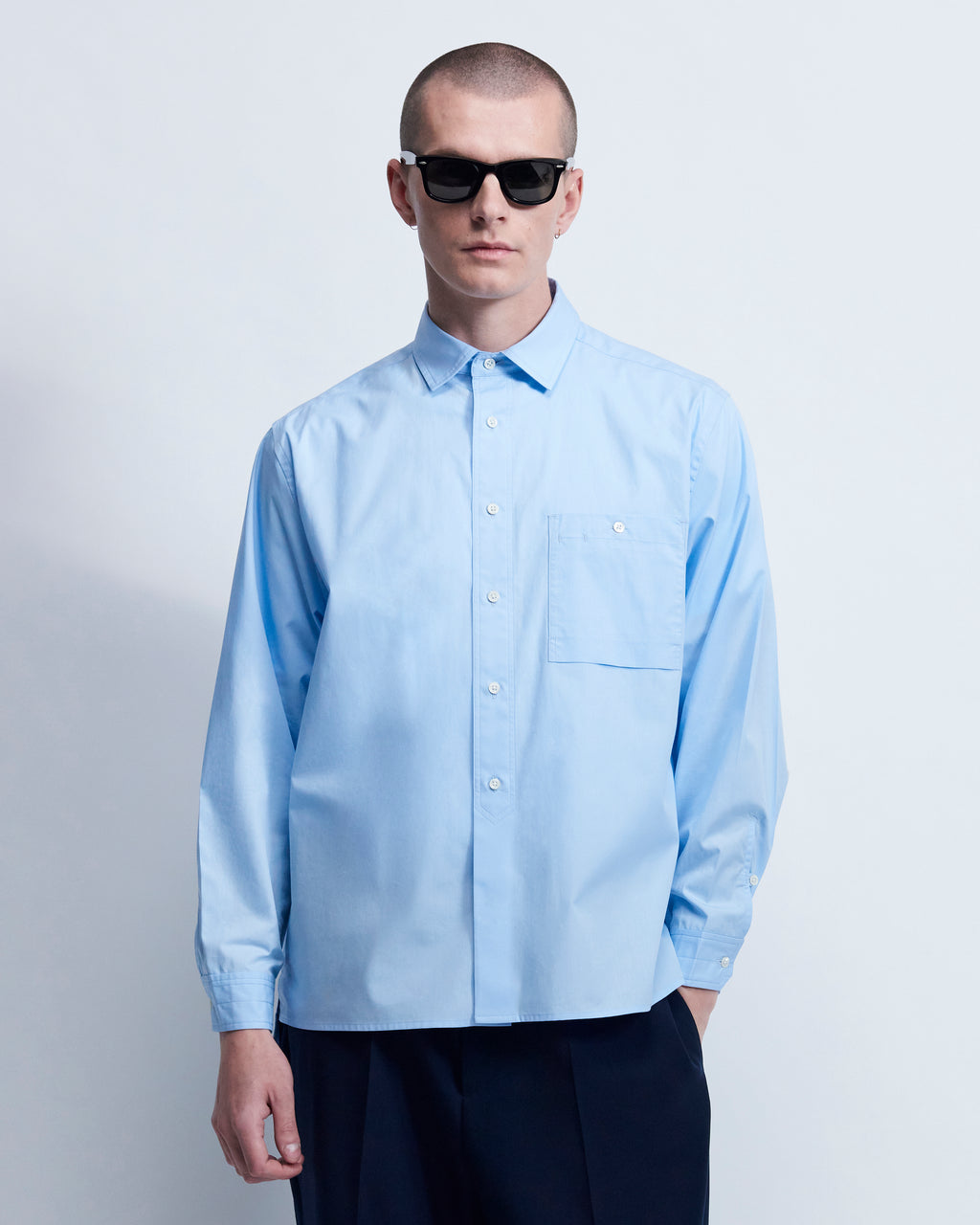 Roy - Cotton Poplin in Sky Blue - view 2