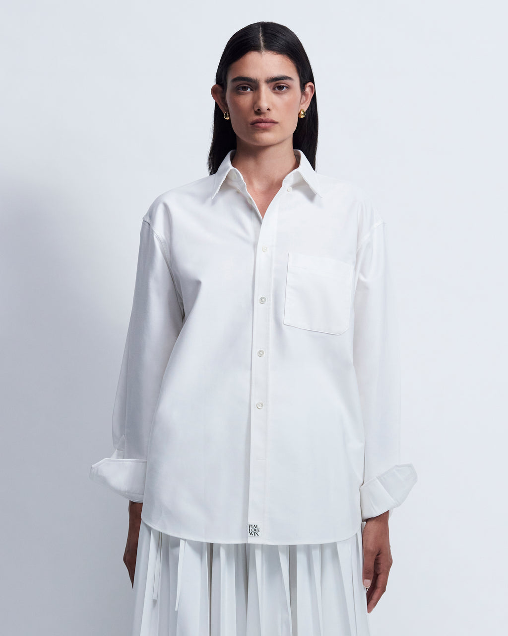 Ruba - High Twist Oxford in Optic White - view 2