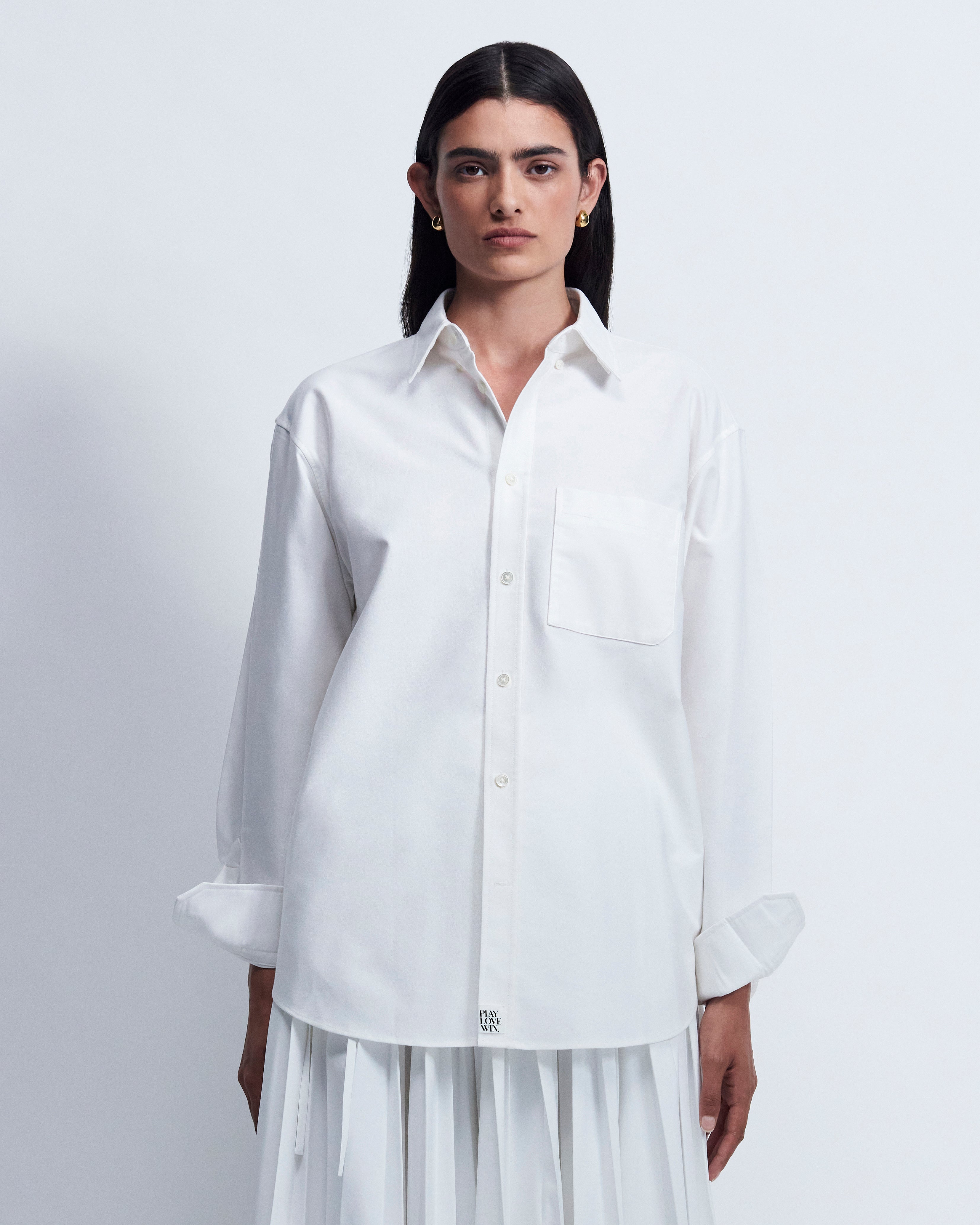 Ruba - High Twist Oxford in Optic White - view 2