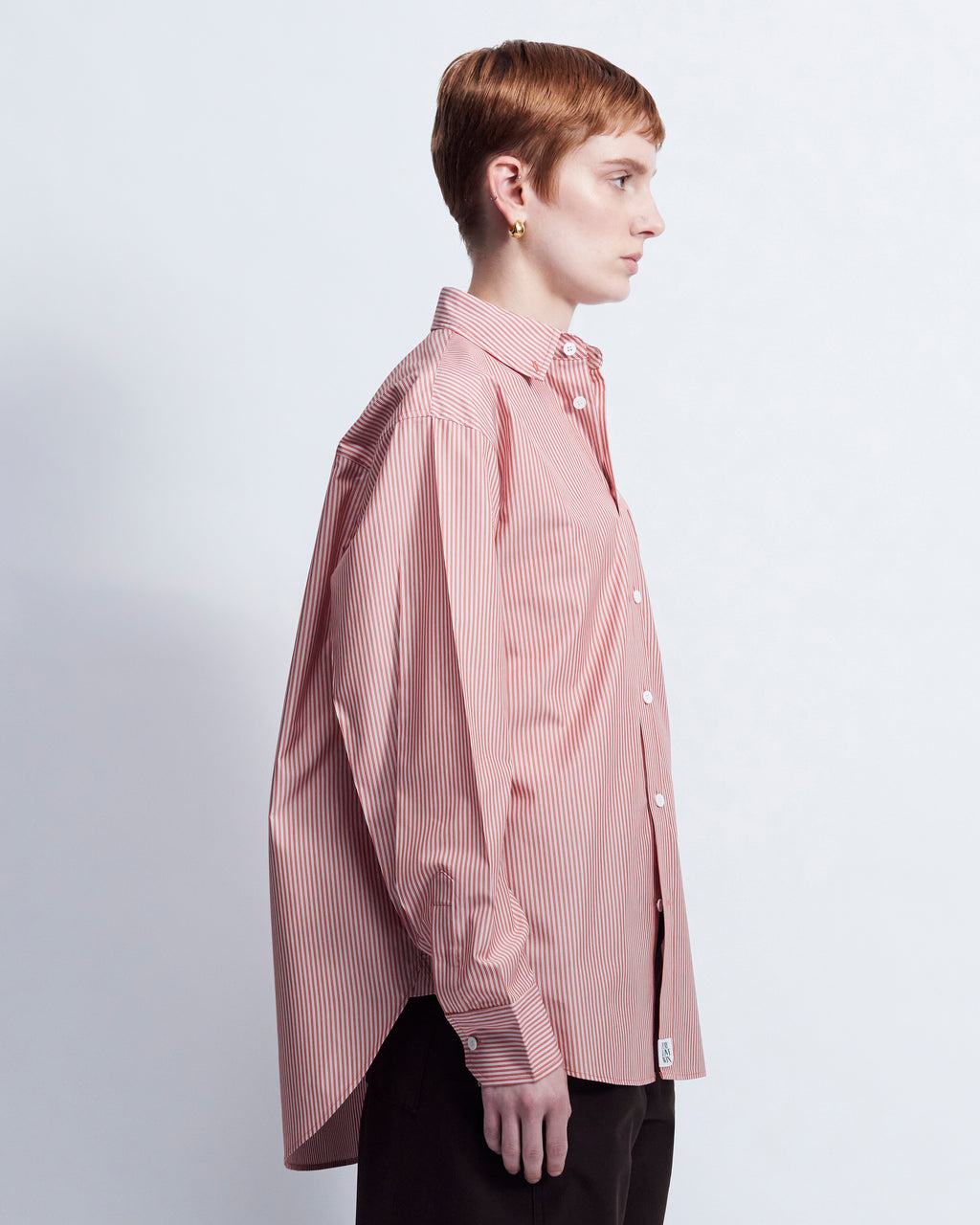 Ruba - Striped Cotton Poplin in Red Stripe - view 2
