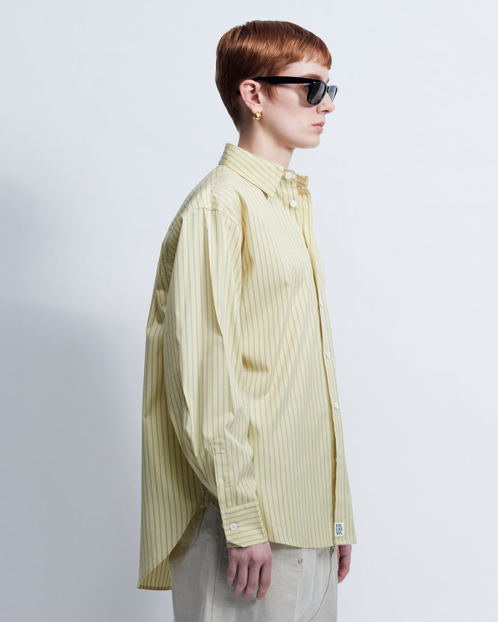 Ruba - Striped Cotton Poplin in Yellow Stripe - view 2