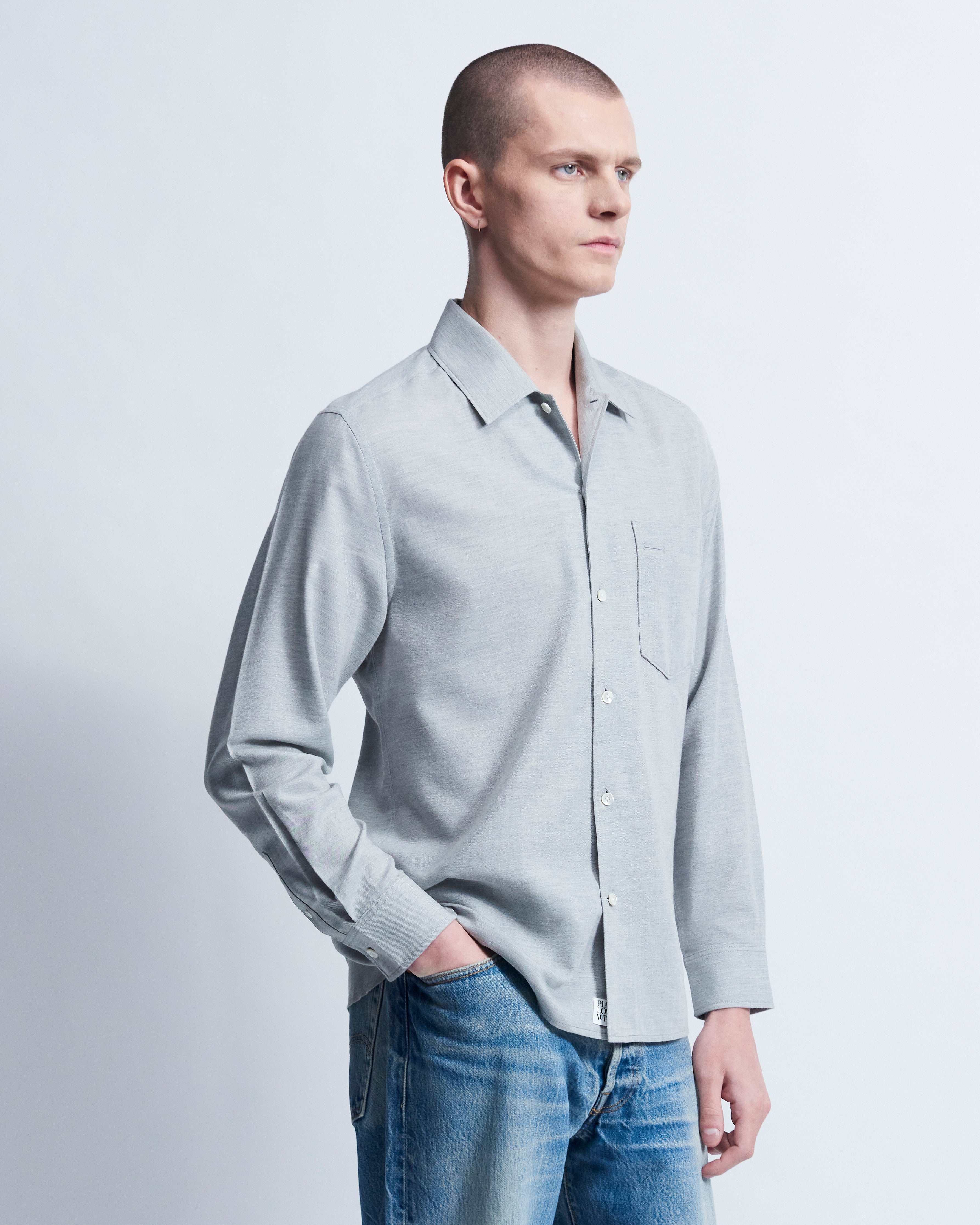 Sam - Cotton Cashmere in Heather Grey - view 2