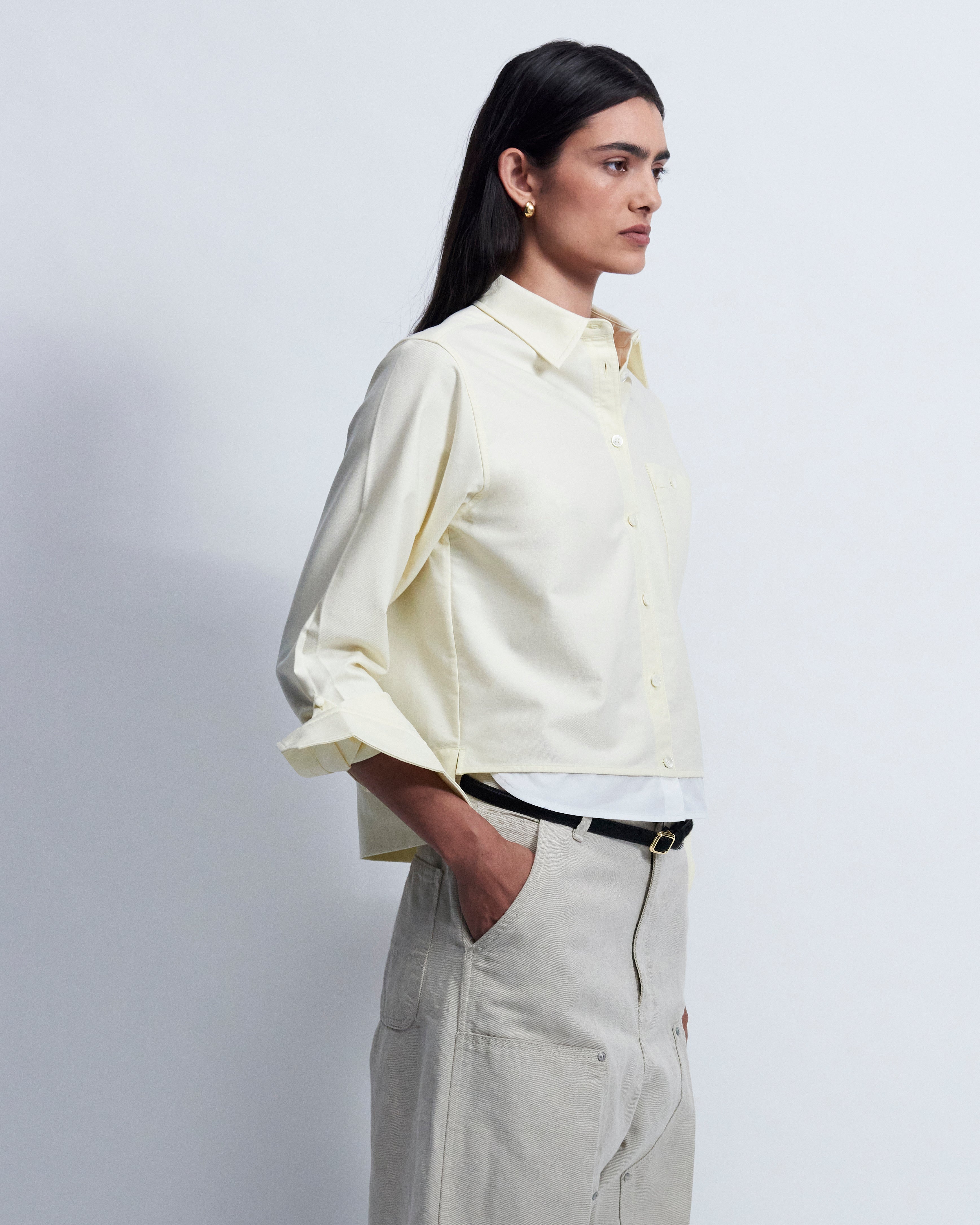 Sophie - High Twist Oxford in Butter Yellow - view 2