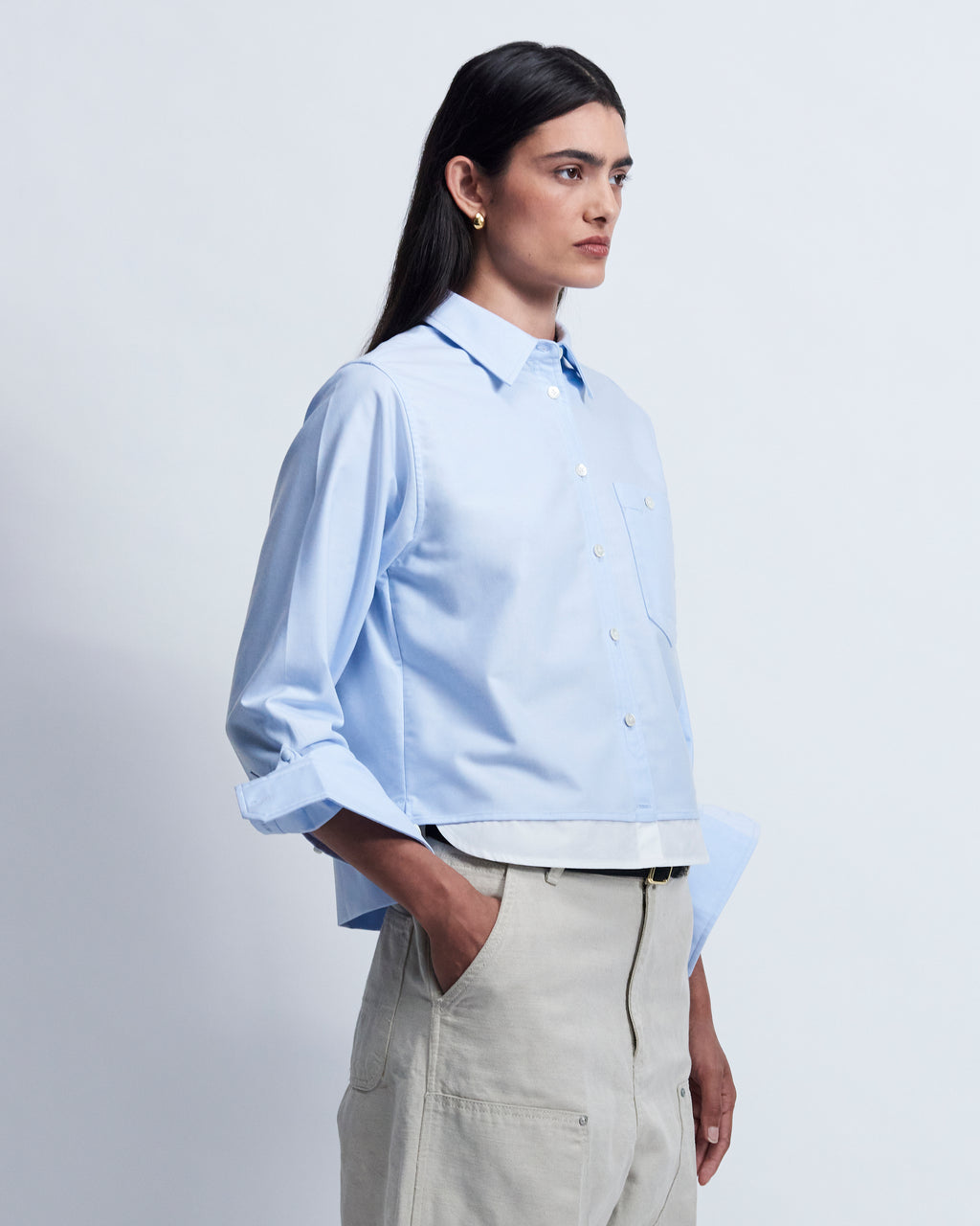 Sophie - High Twist Oxford in Light Blue - view 2