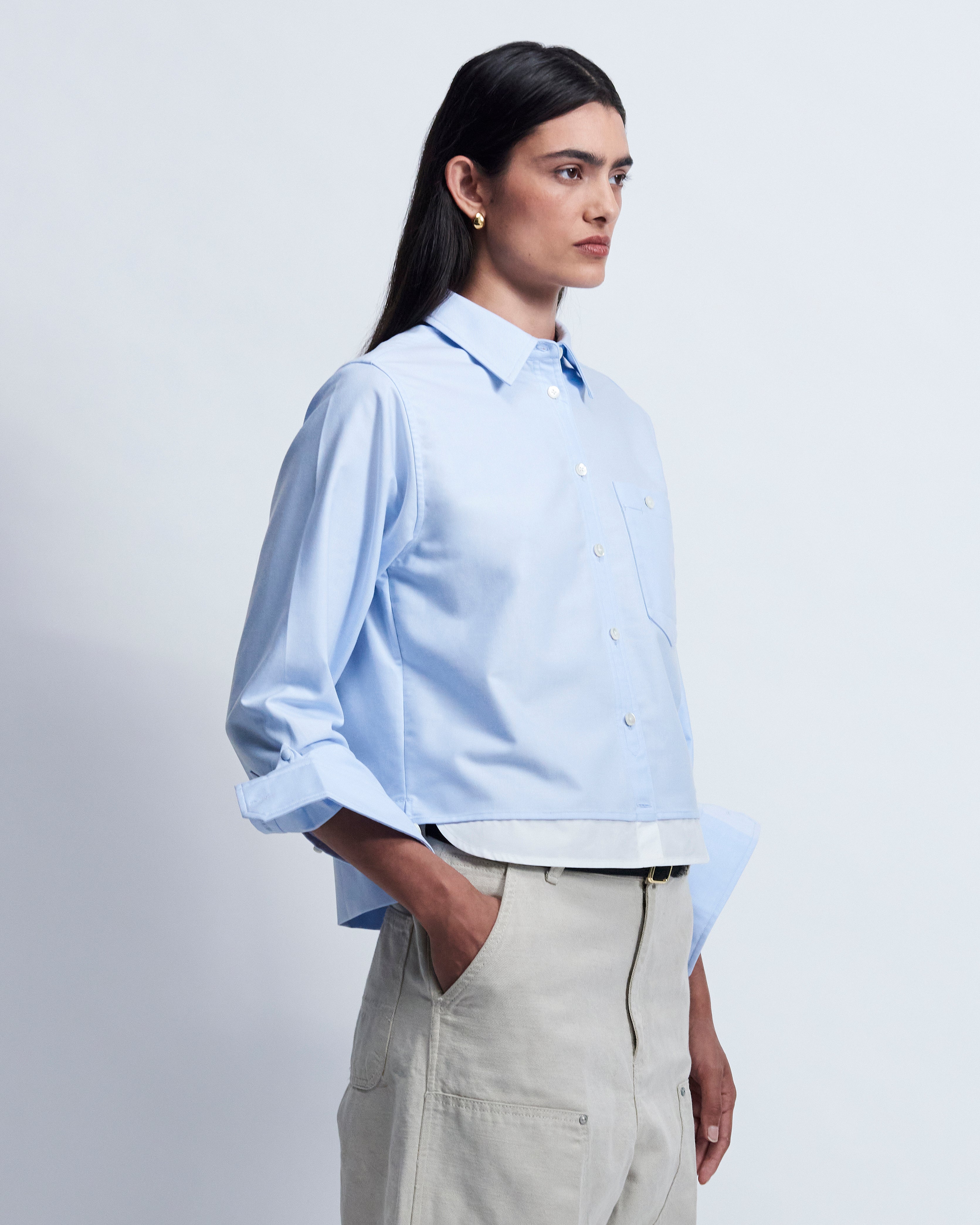 Sophie - High Twist Oxford in Light Blue - view 2