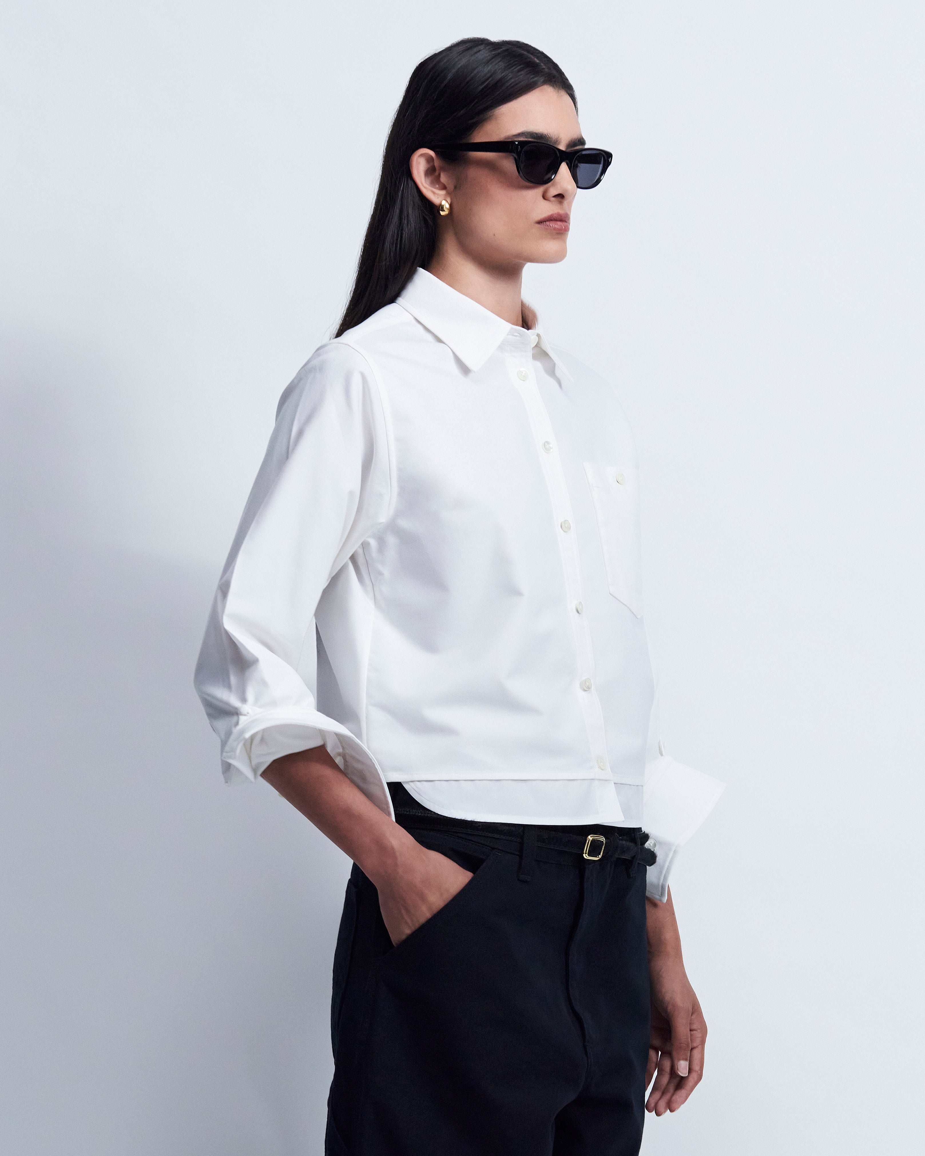 Sophie - High Twist Oxford in Optic White - view 2