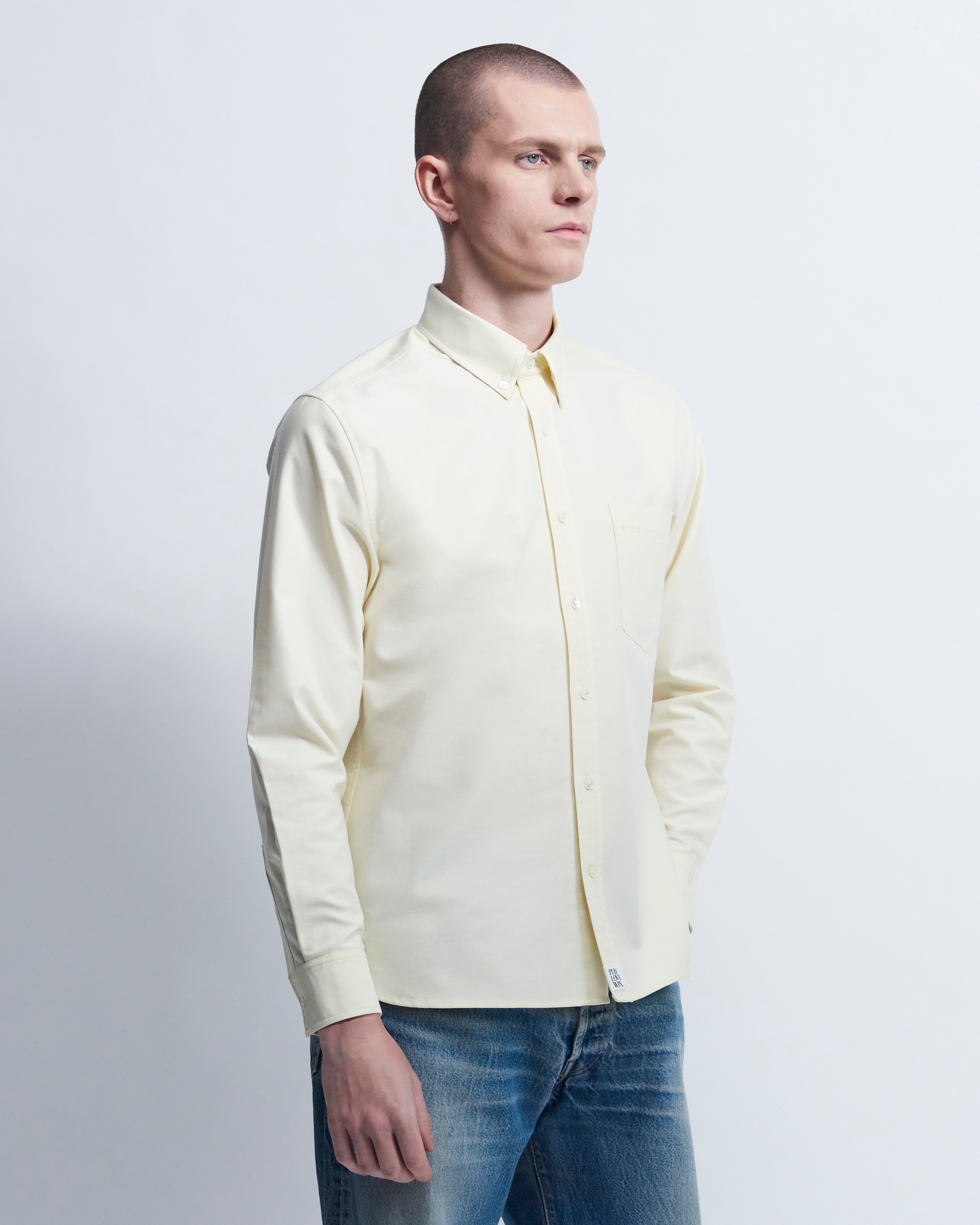 Spencer - High Twist Oxford in Butter Yellow - view 2