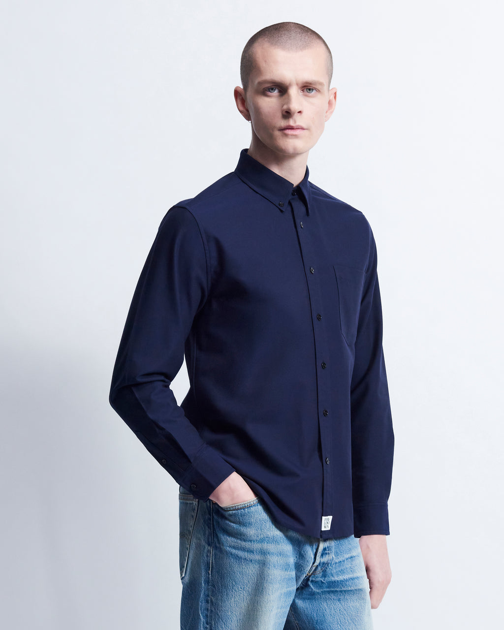 Spencer - High Twist Oxford in Navy - view 2