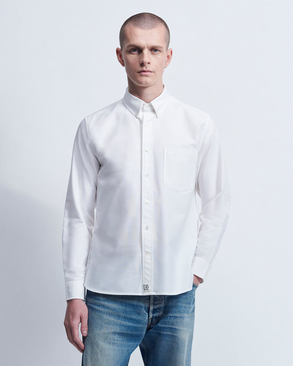 Spencer - High Twist Oxford in Optic White - view 2