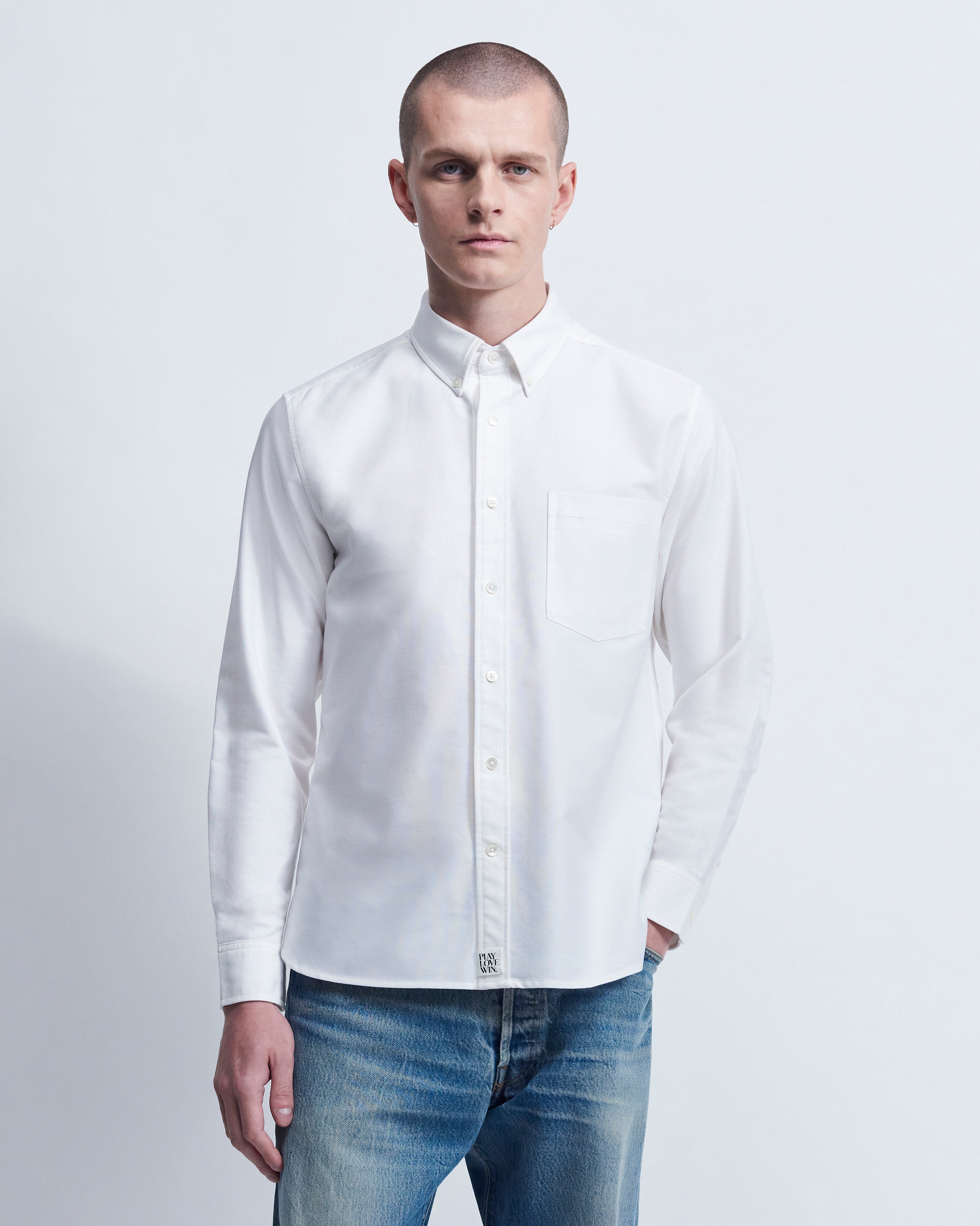 Spencer - High Twist Oxford in Optic White - view 2