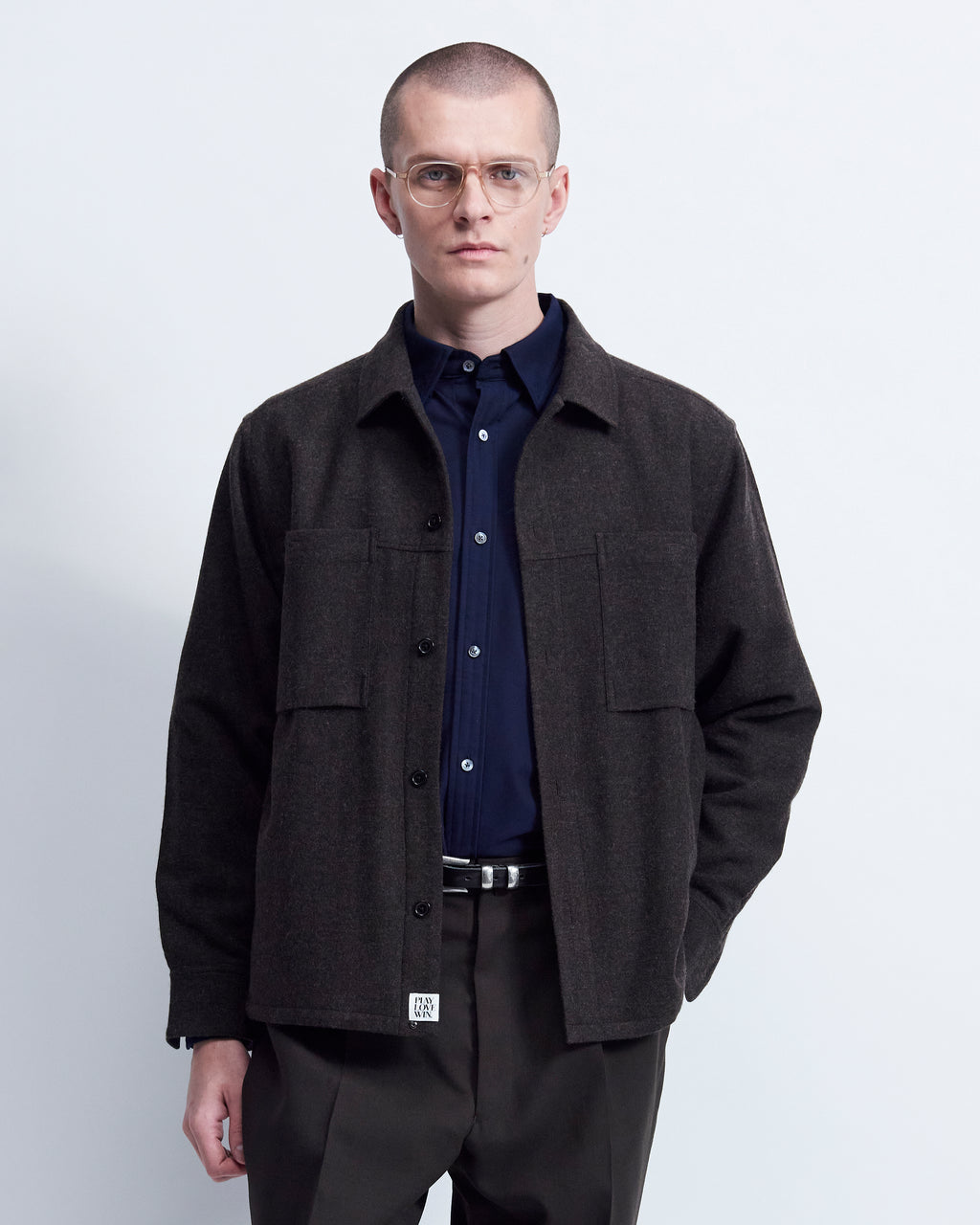 Victor - Brushed Wool Flannel in Hickory Brown - view 2