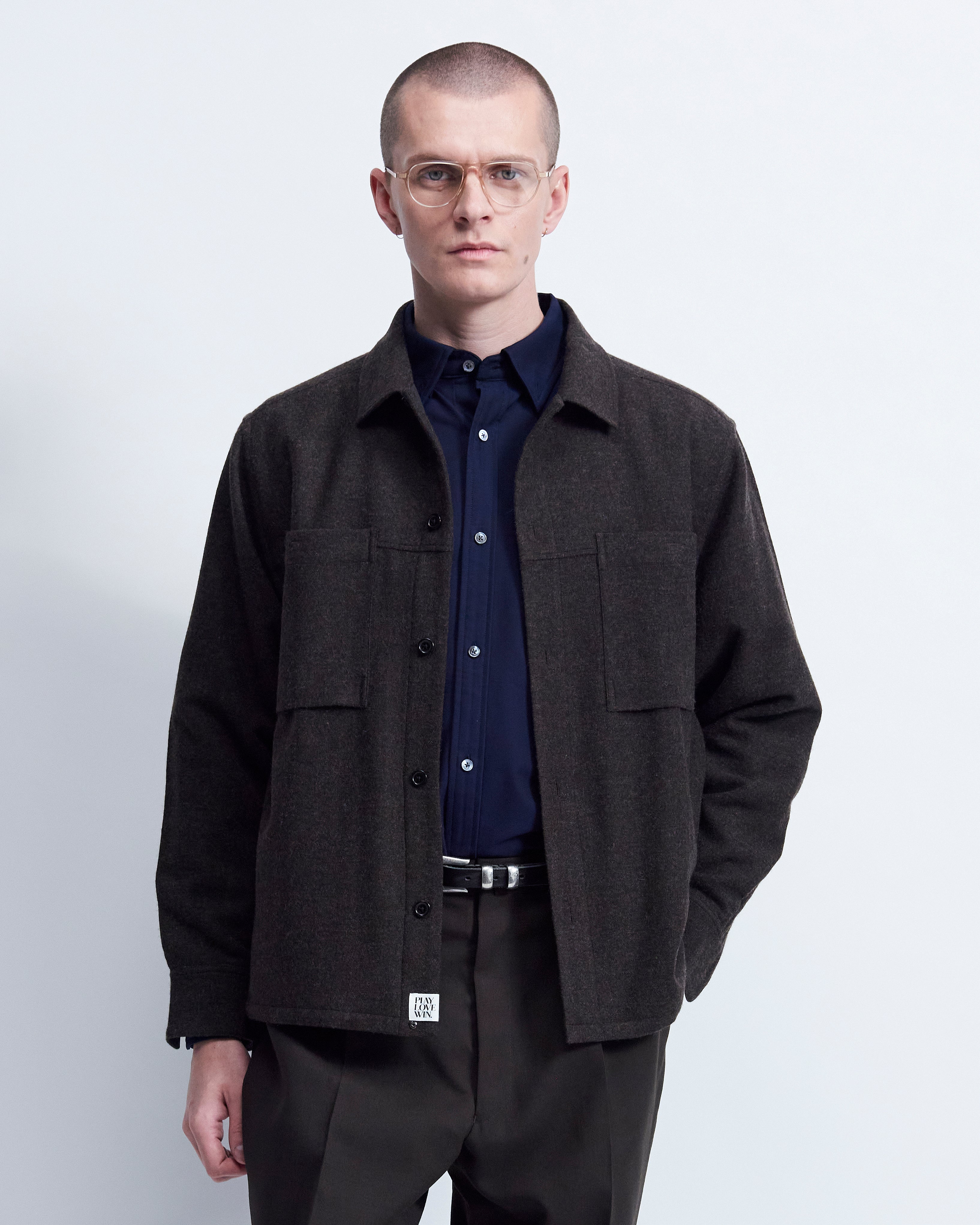 Victor - Brushed Wool Flannel in Hickory Brown - view 2