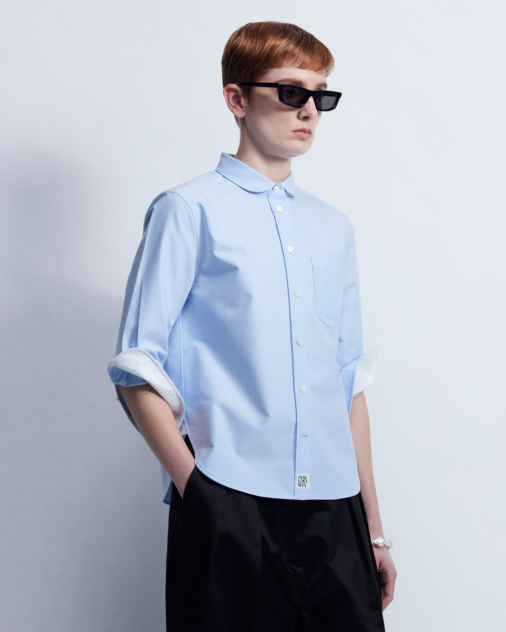 Binx - High Twist Oxford in Light Blue - view 3