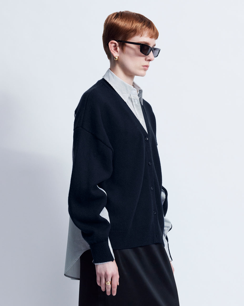 Eloise - Merino Wool in Navy / Ivory Stripe - view 3