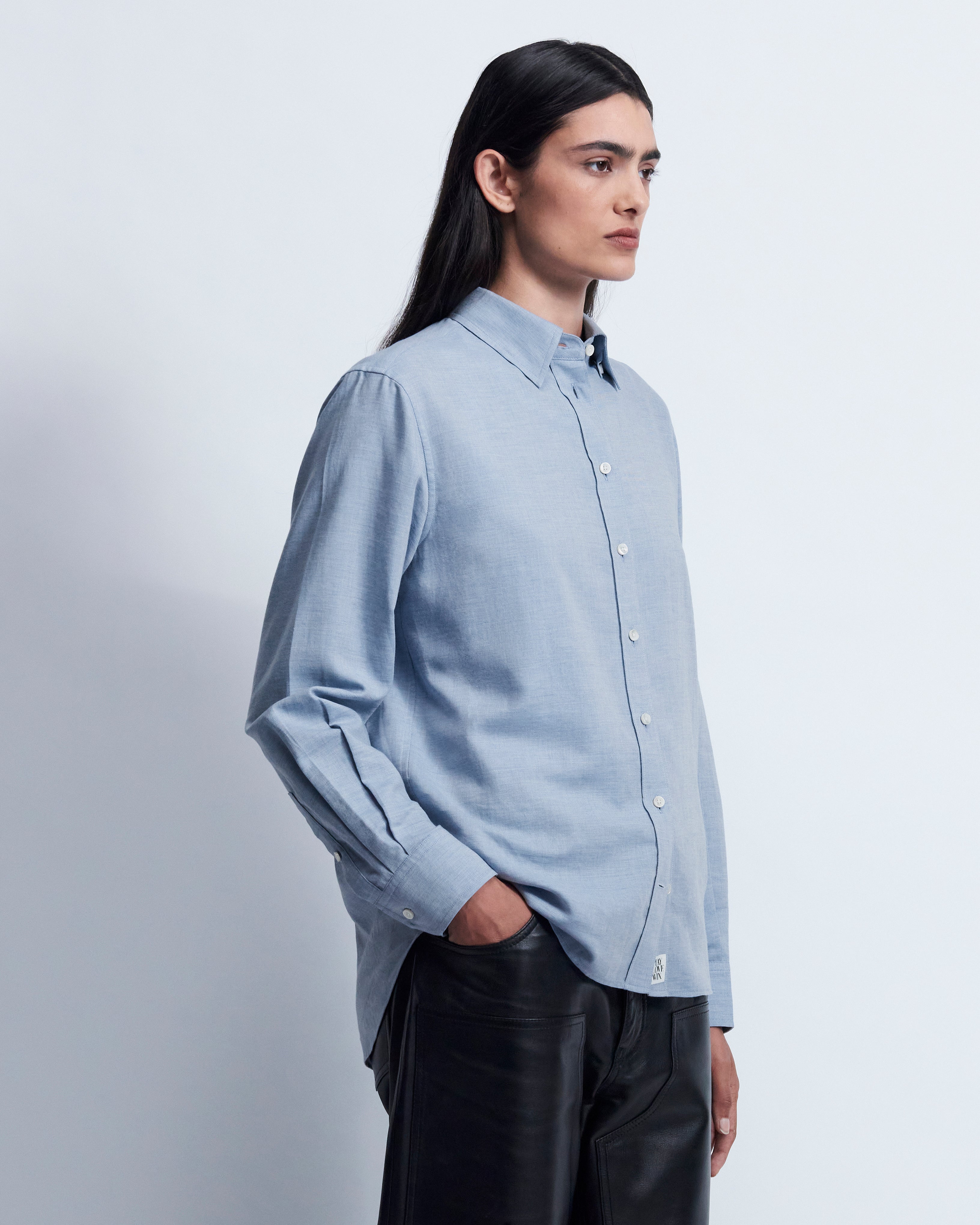 Lillian - Cotton Cashmere in Chambray Blue - view 3