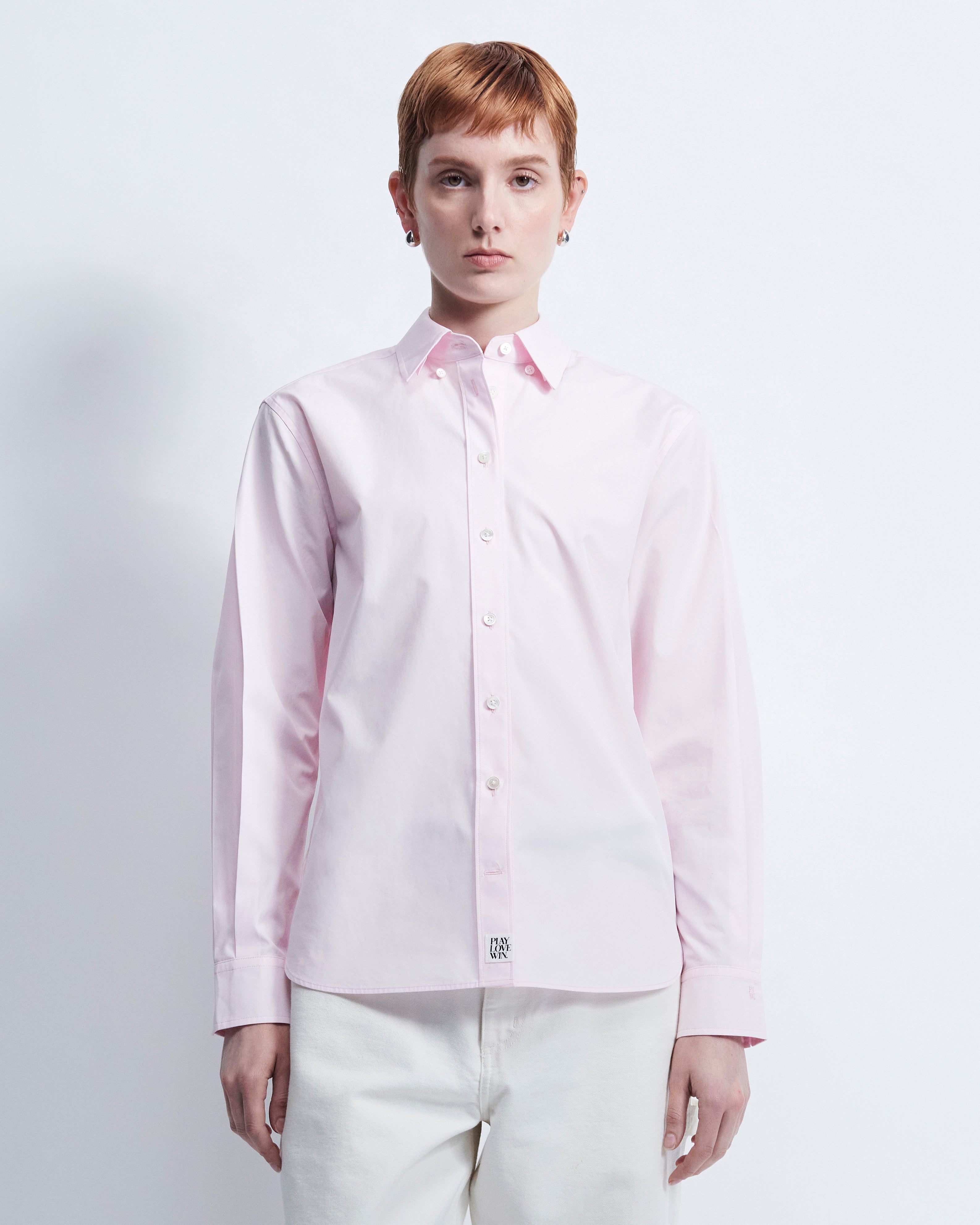 Lillian - Cotton Poplin in Pale Pink - view 3