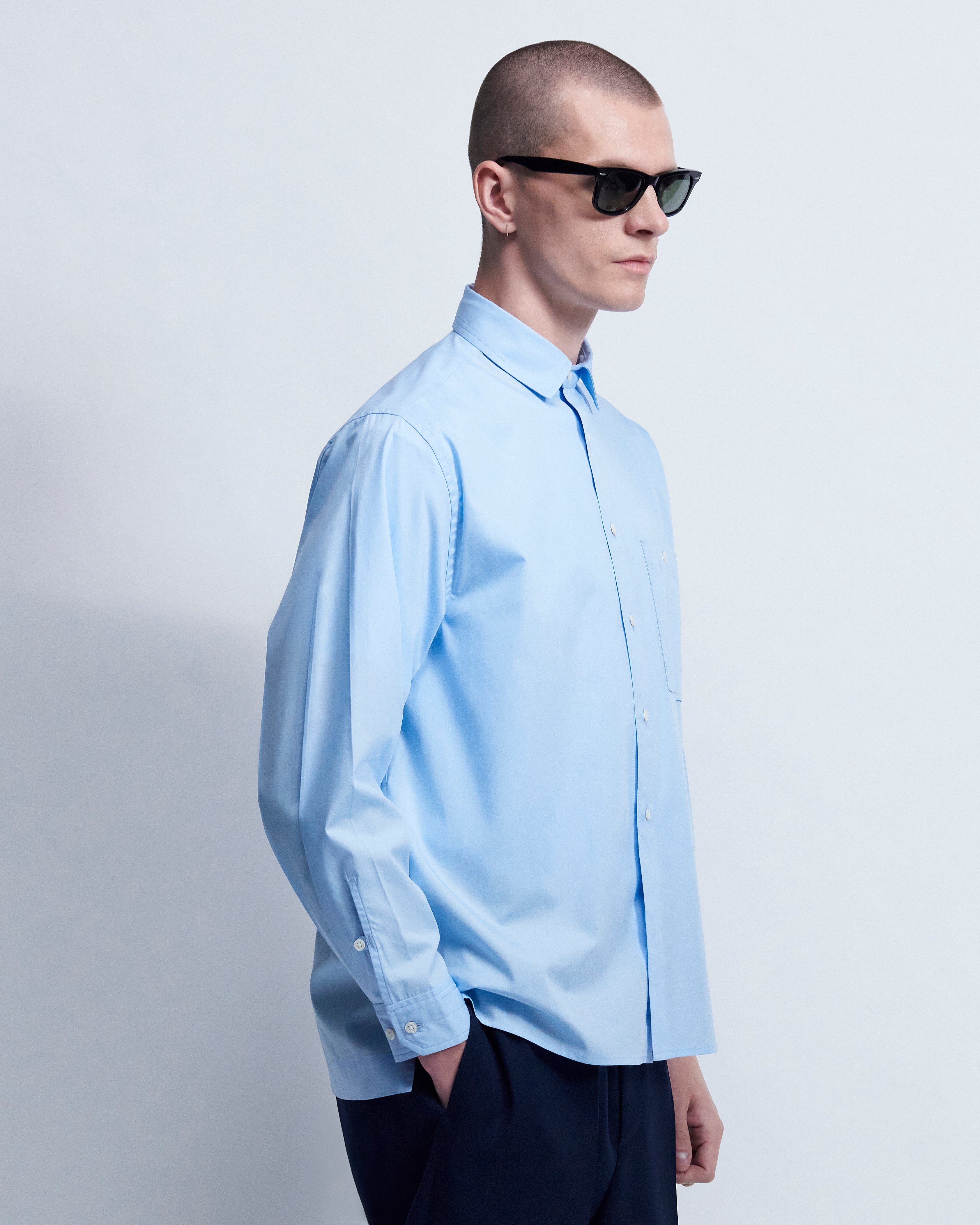 Roy - Cotton Poplin in Sky Blue - view 3