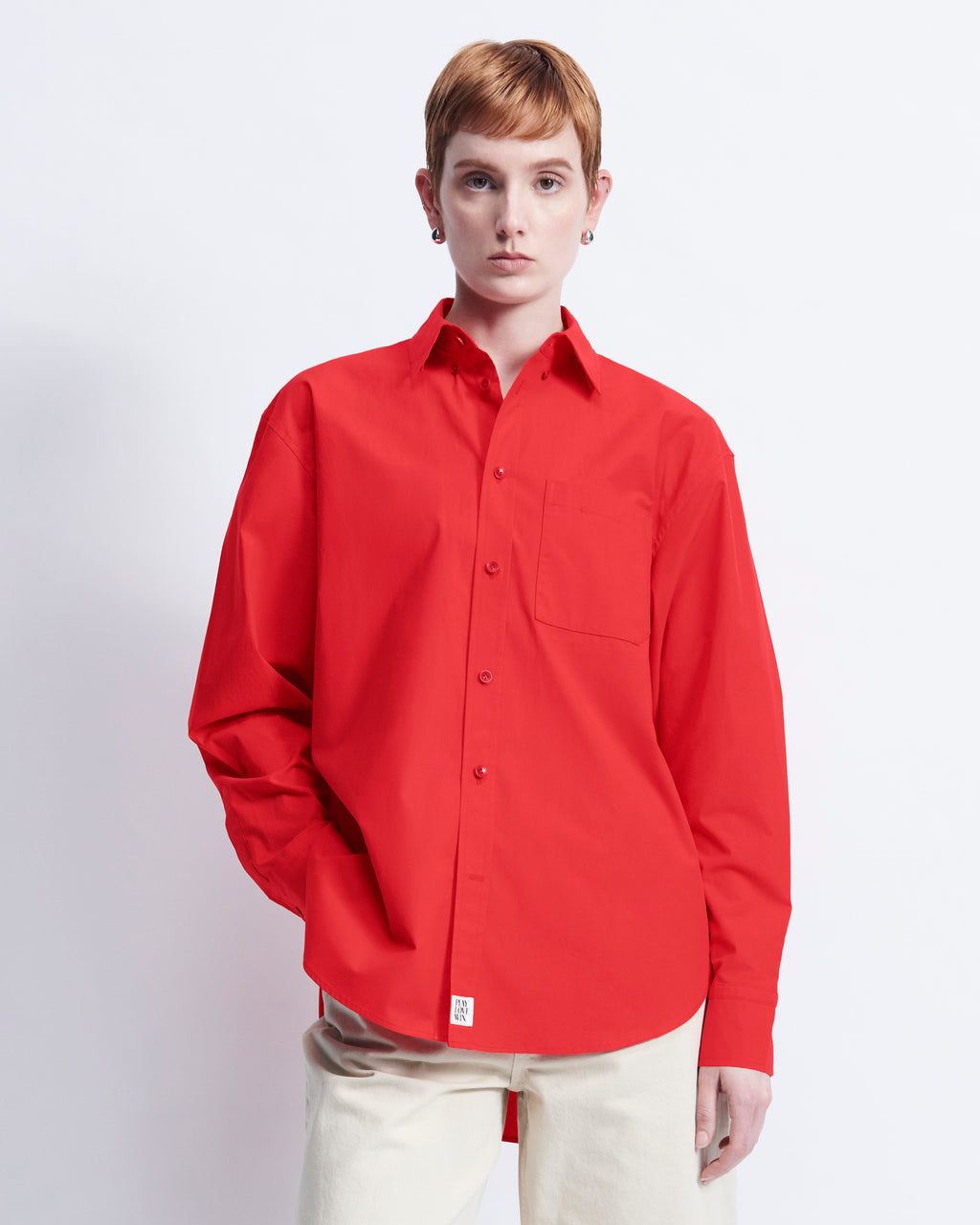 Ruba - Cotton Broadcloth in Cherry Red - view 3