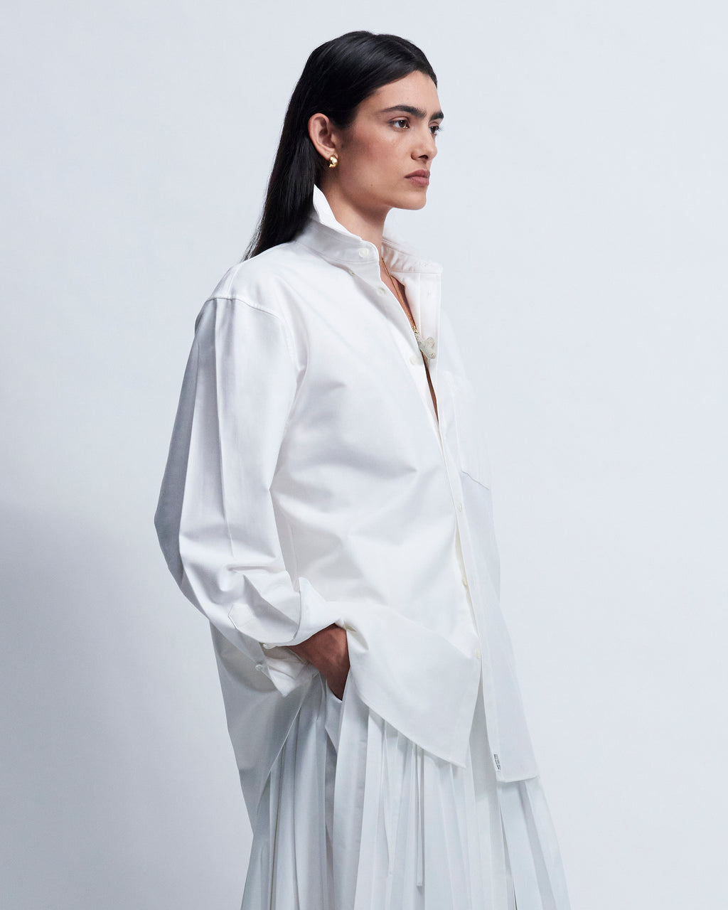Ruba - High Twist Oxford in Optic White - view 3