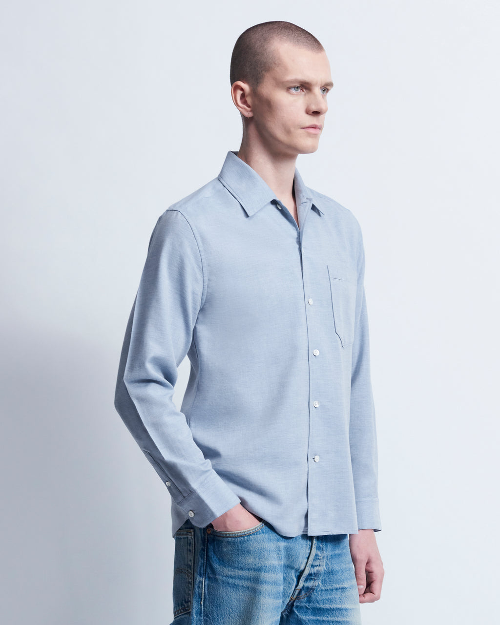 Sam - Cotton Cashmere in Chambray Blue - view 3