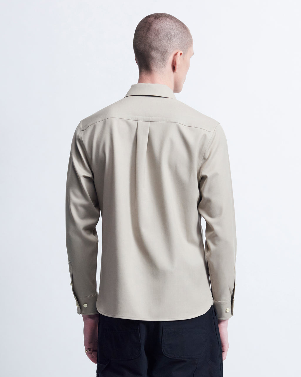 Sam - Wool Gabardine in Khaki - view 3