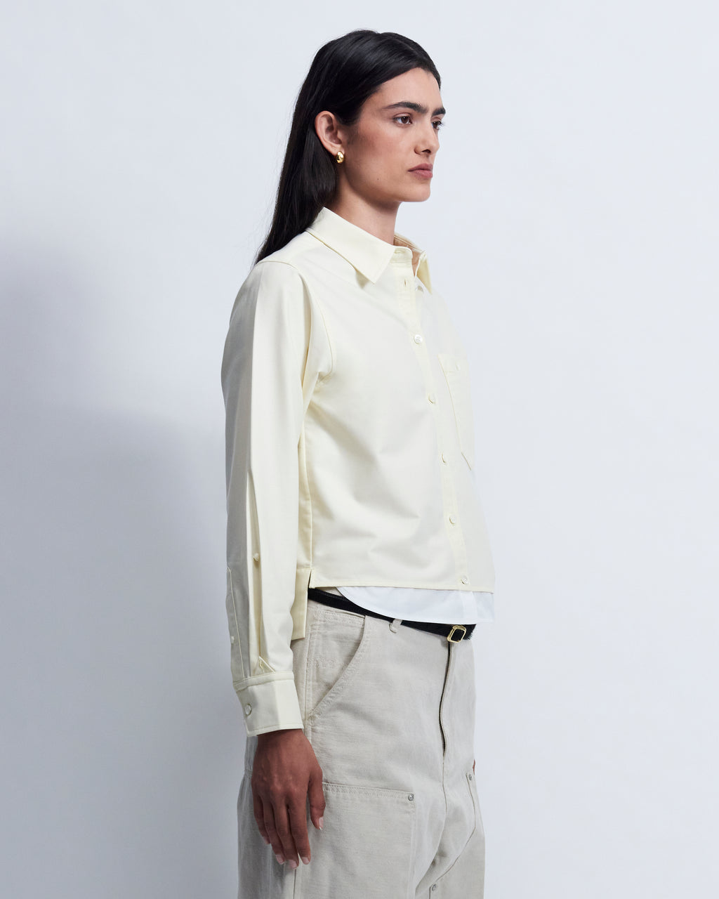 Sophie - High Twist Oxford in Butter Yellow - view 3