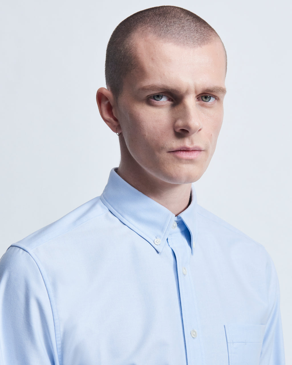 Spencer - High Twist Oxford in Light Blue - view 3