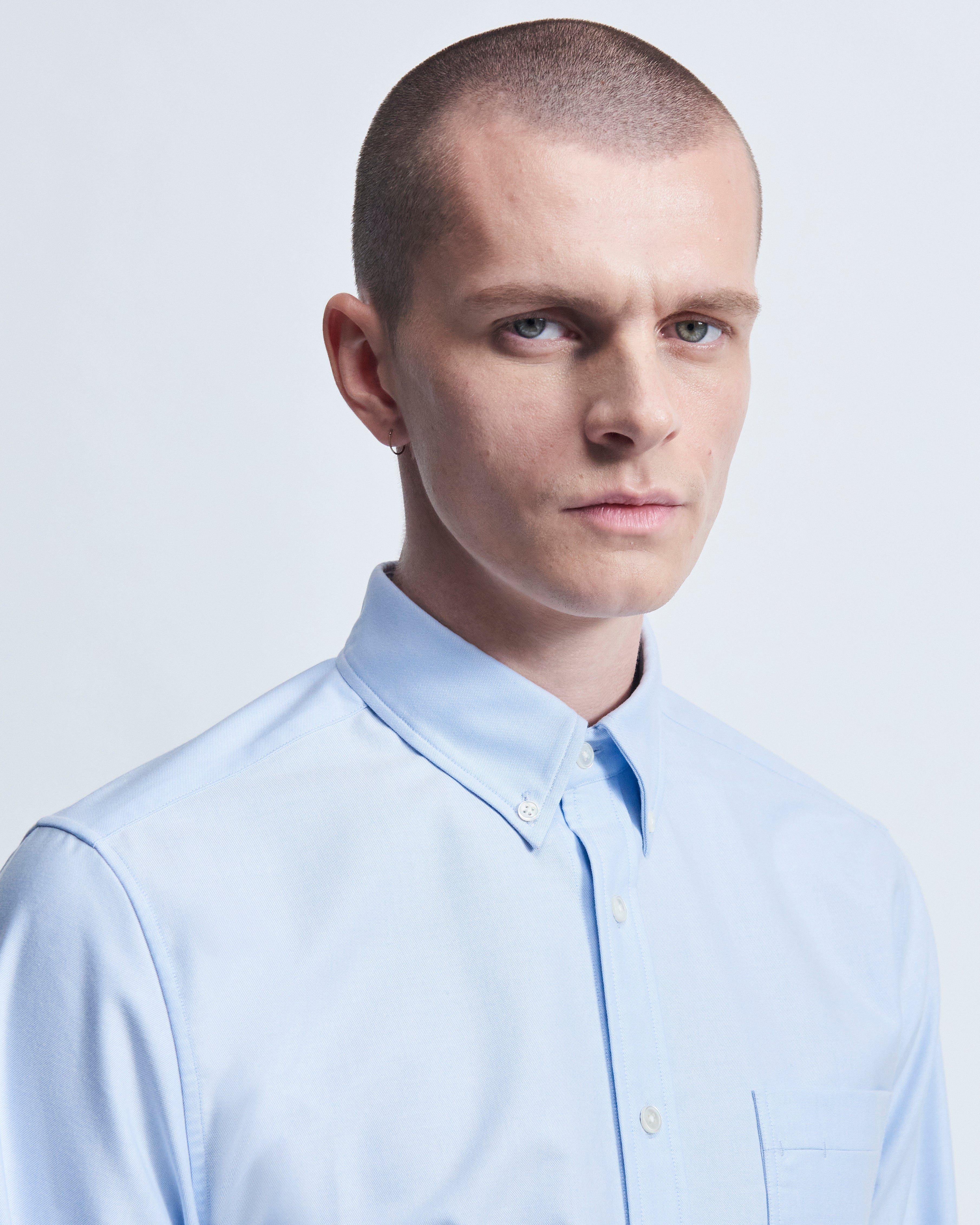 Spencer - High Twist Oxford in Light Blue - view 3