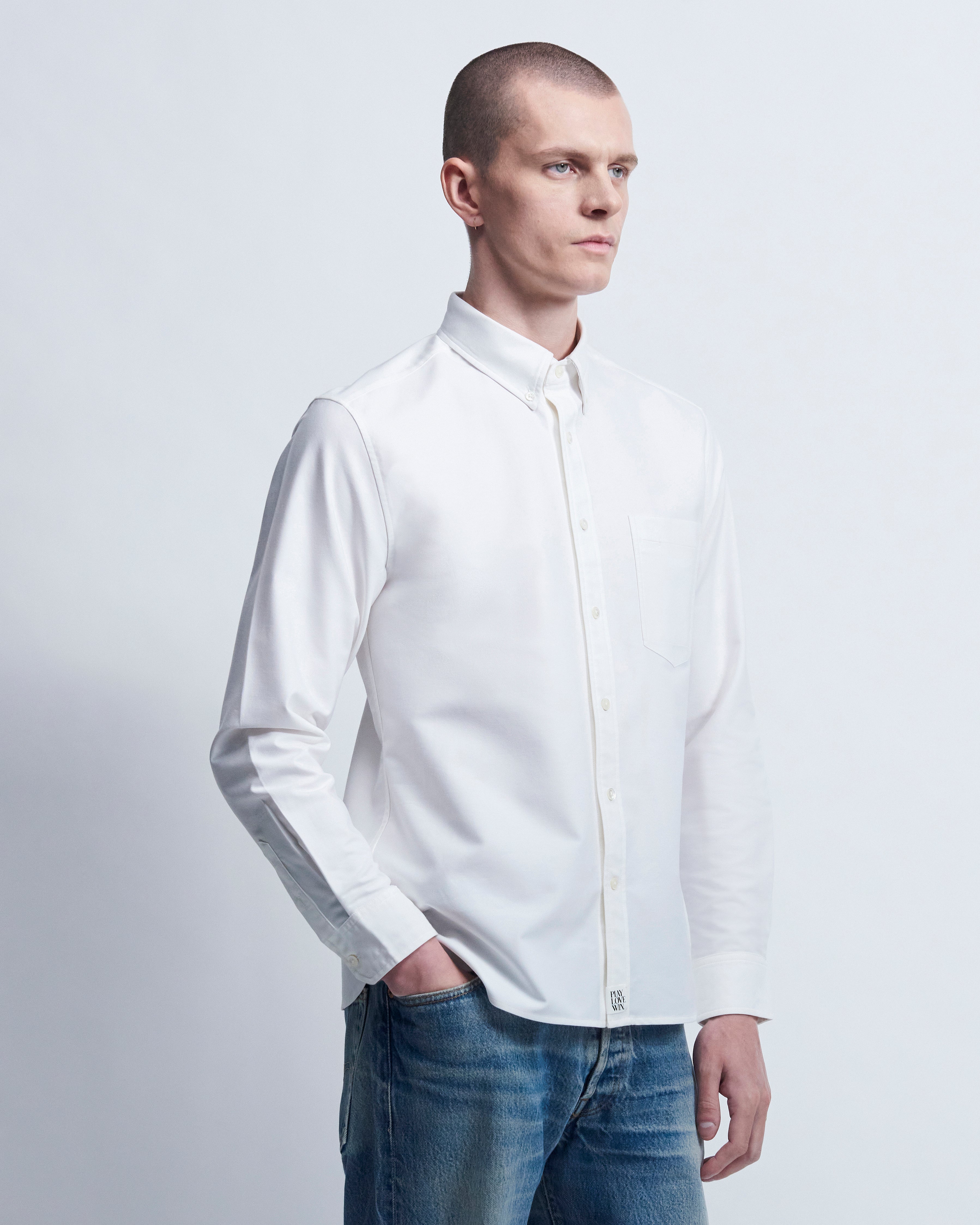 Spencer - High Twist Oxford in Optic White - view 3