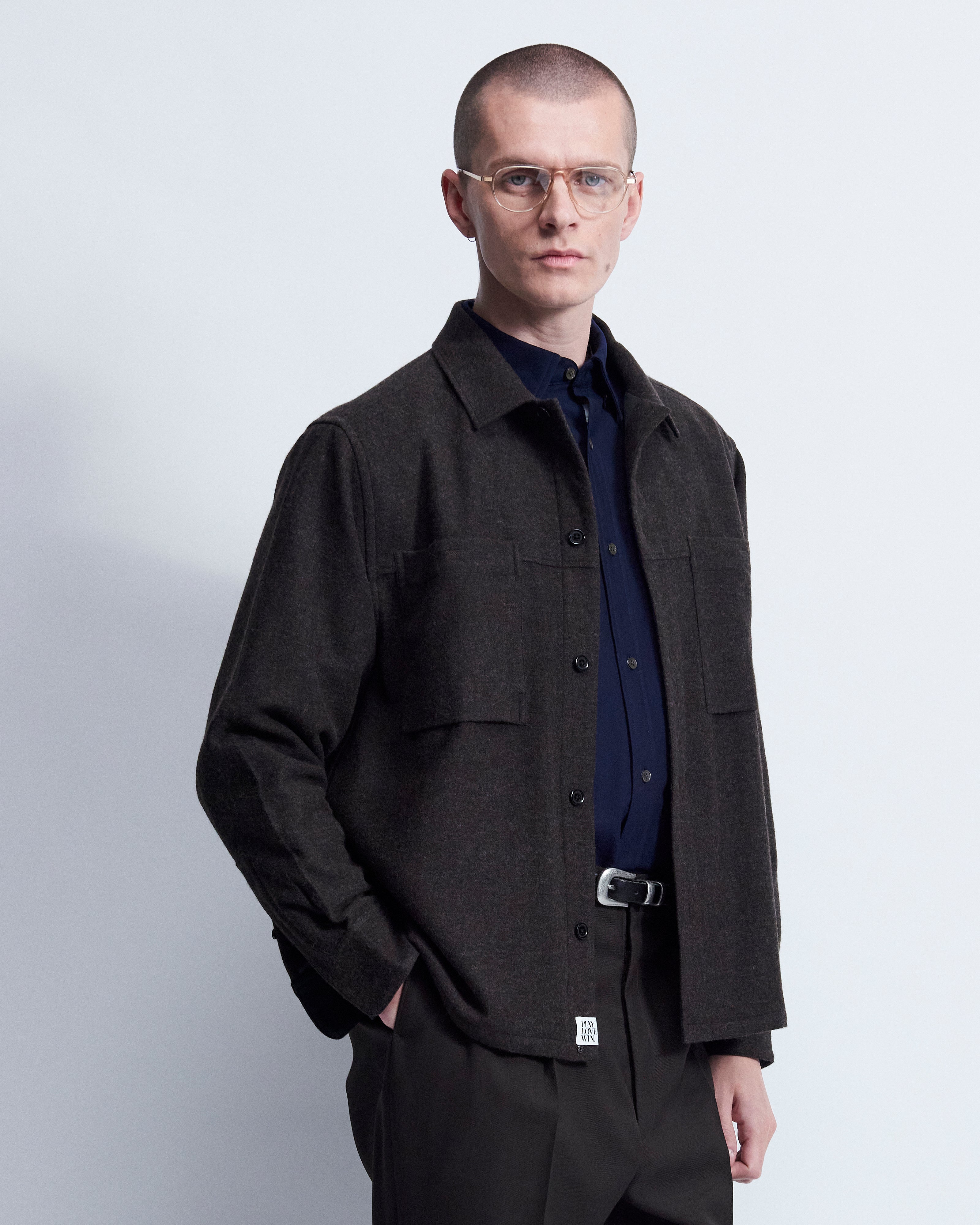 Victor - Brushed Wool Flannel in Hickory Brown - view 3