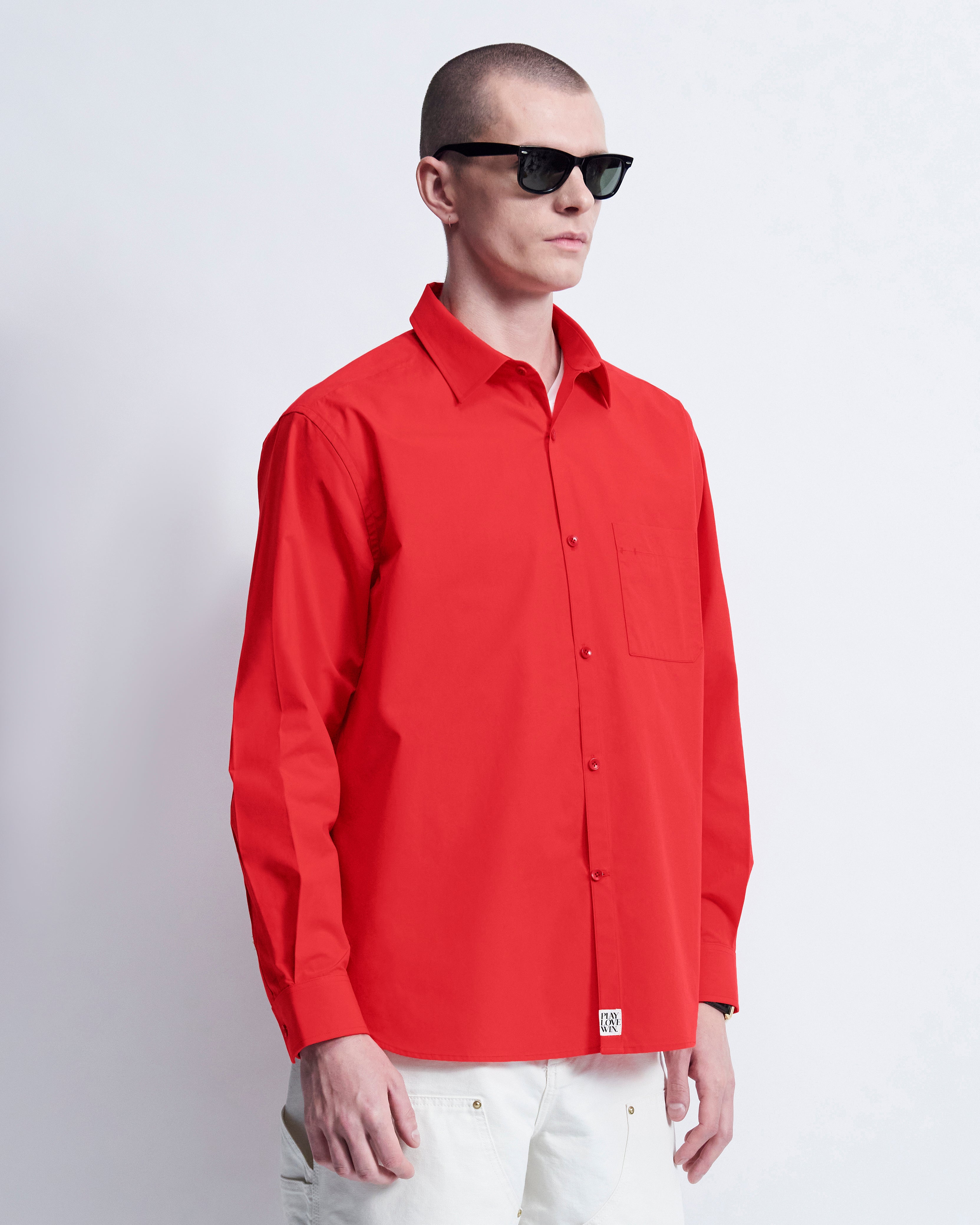 Walter - Cotton Broadcloth in Cherry Red - view 3