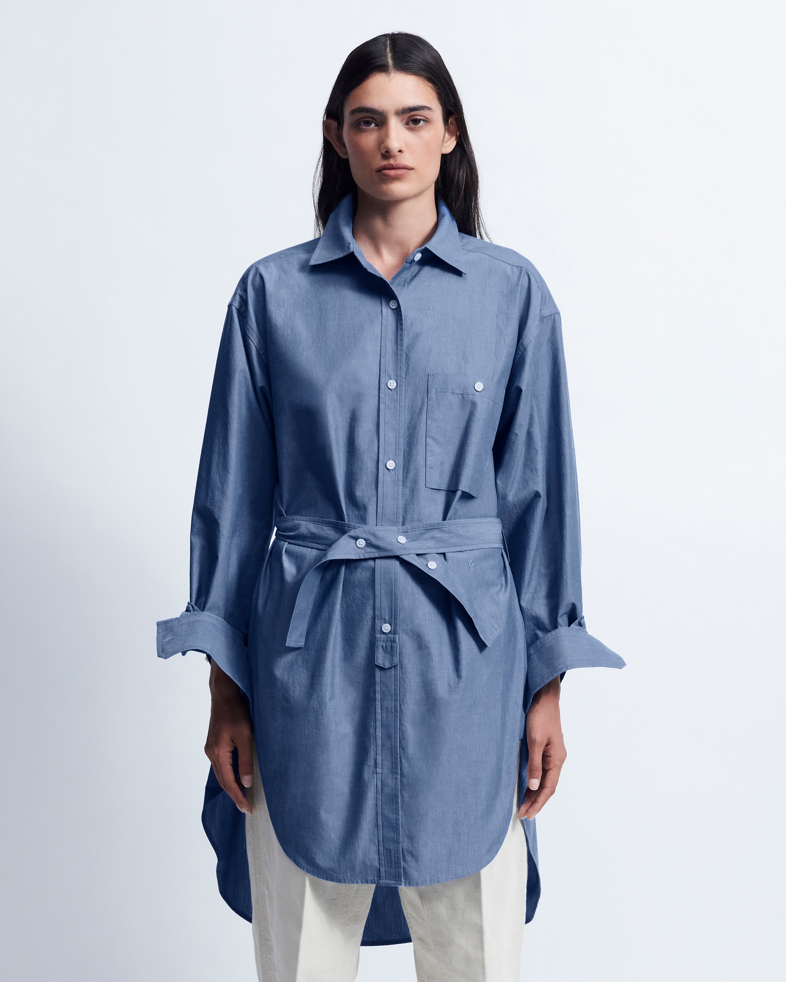 Alex - Breeze Technical Poplin in Chambray Blue - view 4