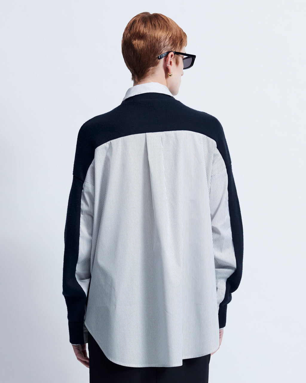 Eloise - Merino Wool in Navy / Ivory Stripe - view 4