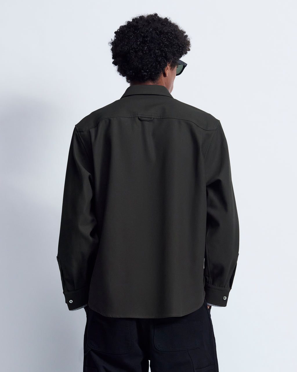 Ian - Cotton Serge Twill in Brown/Grey Stripe - view 4