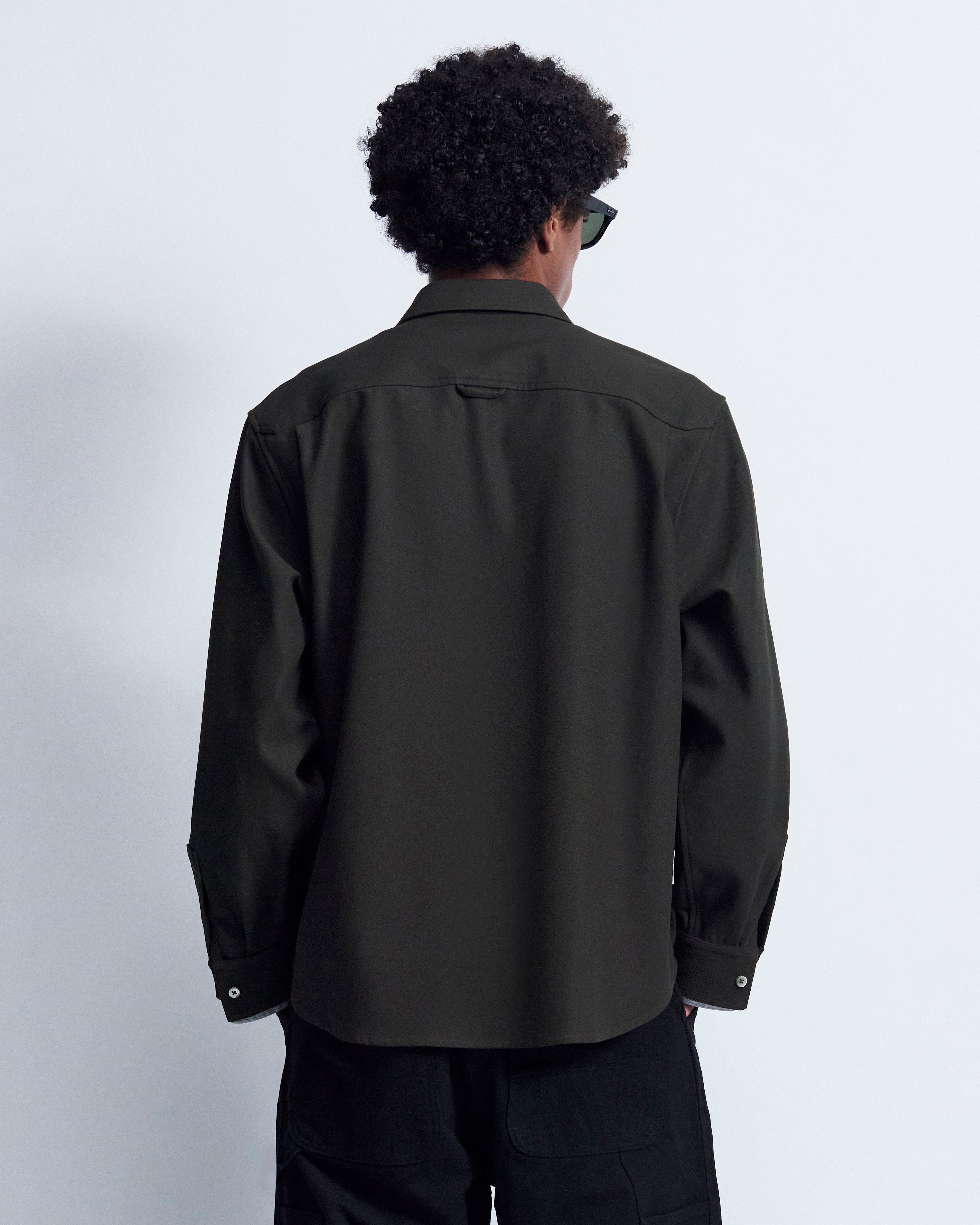 Ian - Cotton Serge Twill in Brown/Grey Stripe - view 4