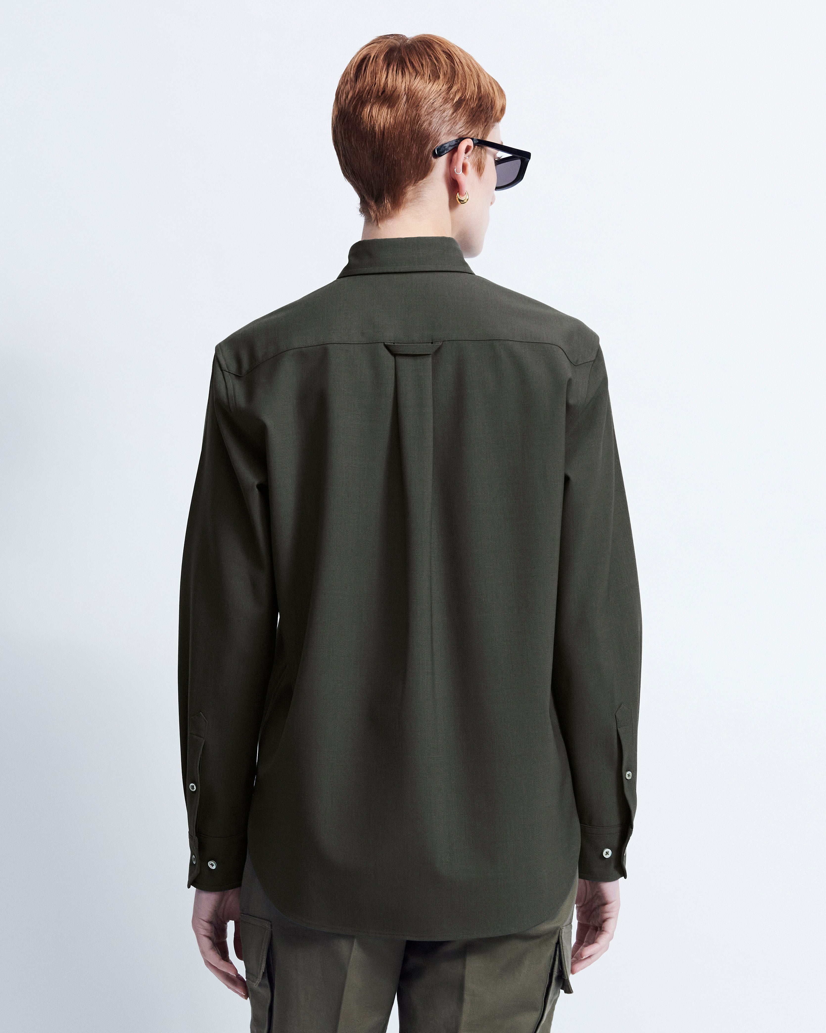 Lillian - Wool Poplin in Forest Green - view 4