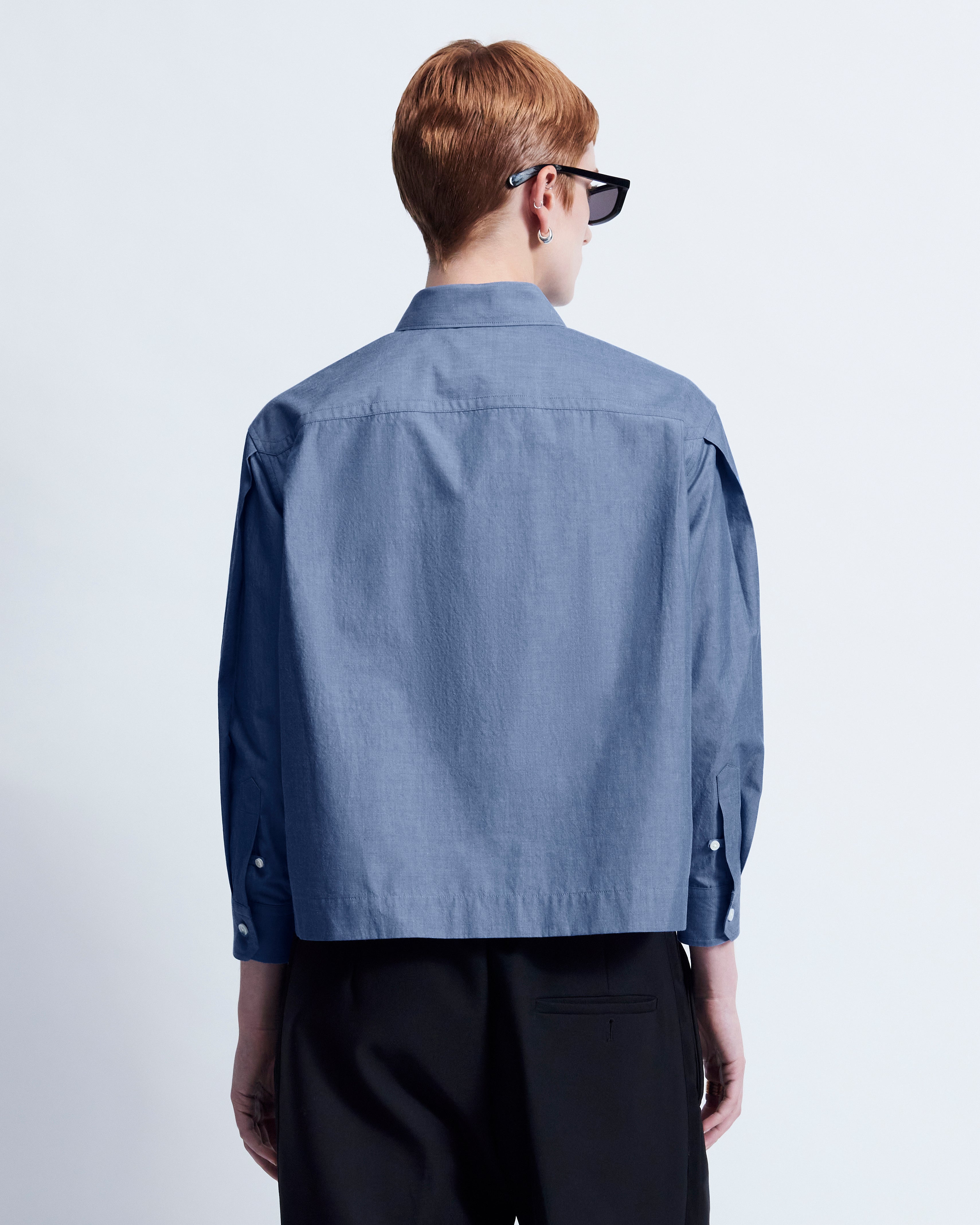 Linda - Breeze Technical Poplin in Chambray Blue - view 4