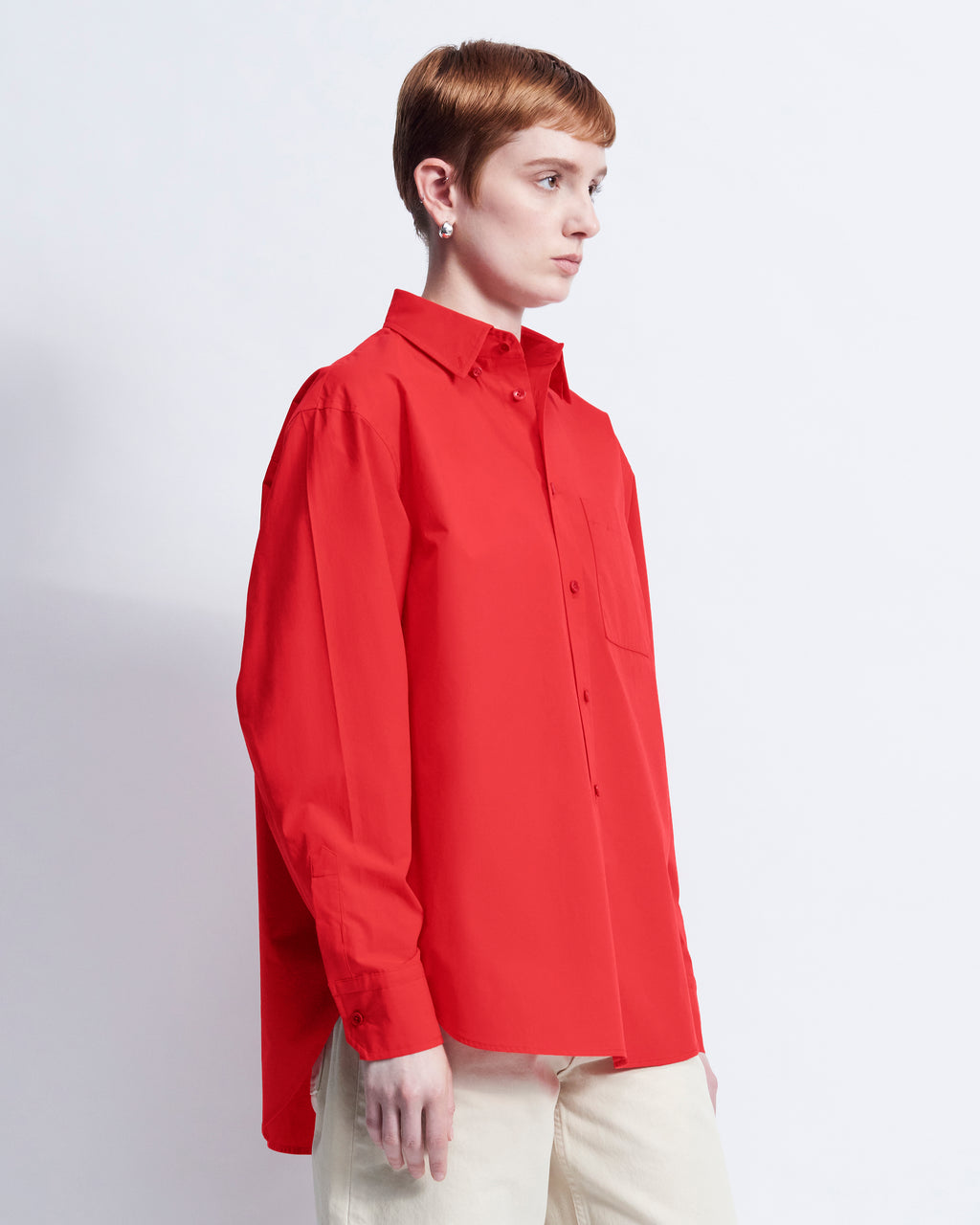 Ruba - Cotton Broadcloth in Cherry Red - view 4