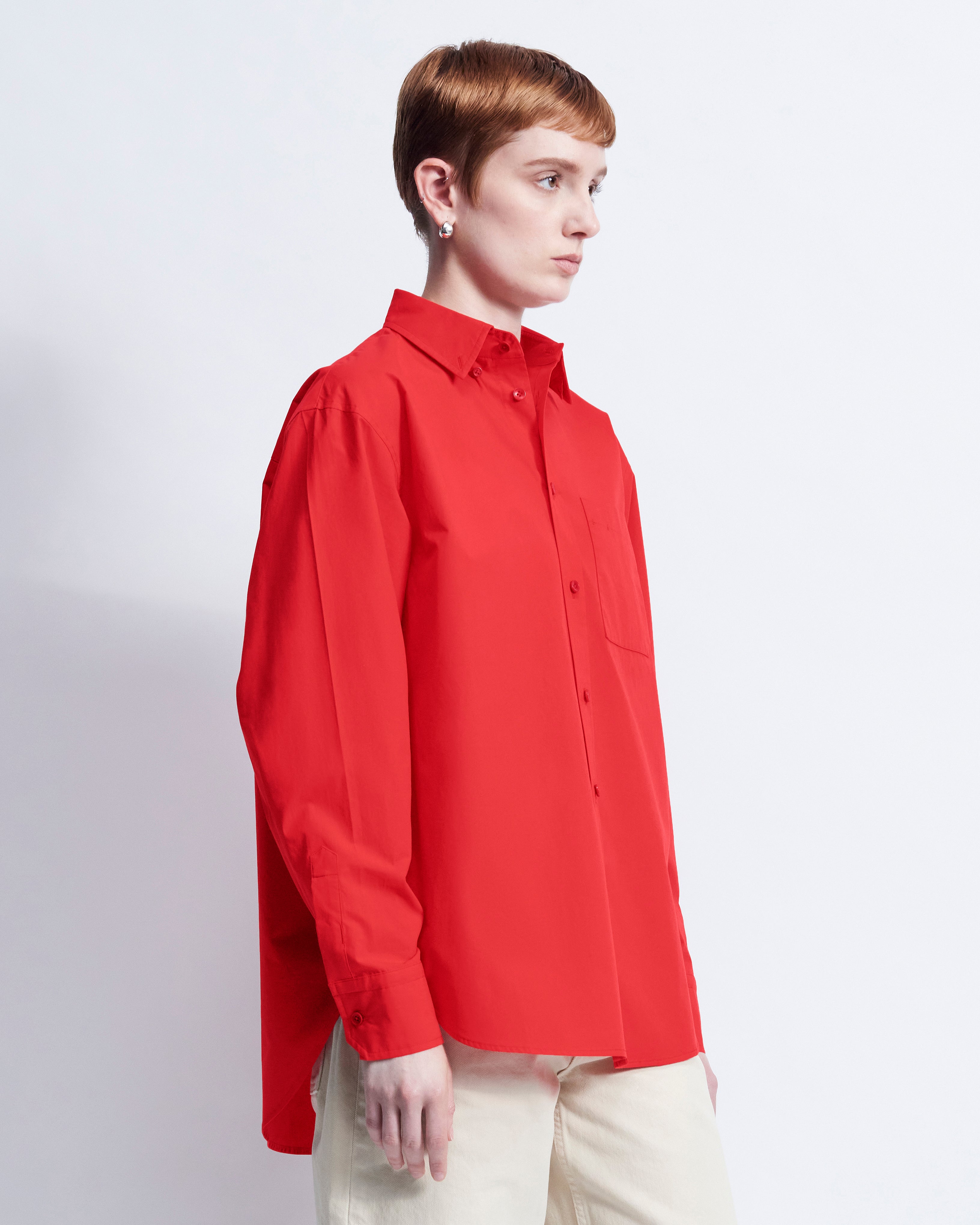 Ruba - Cotton Broadcloth in Cherry Red - view 4